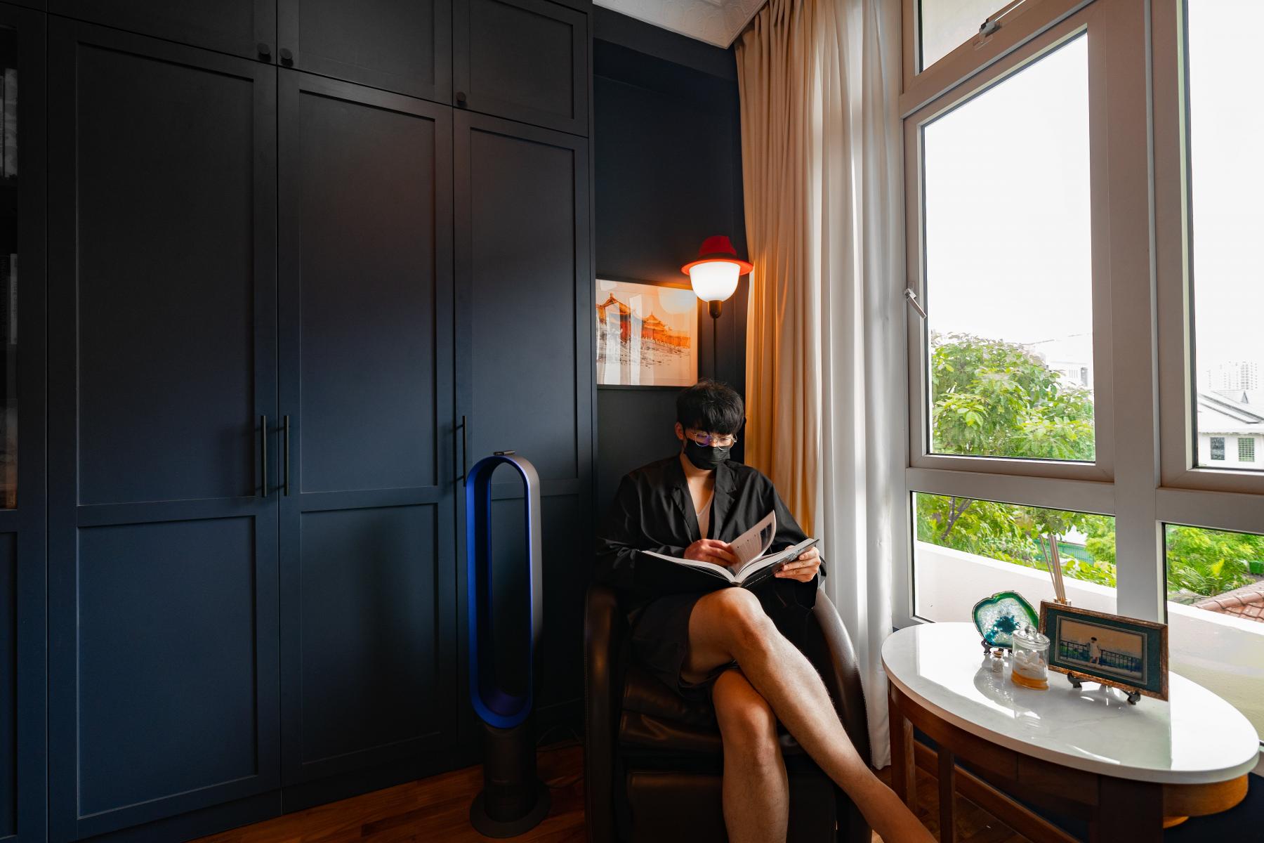 Vintage Study with Bookshelf and Storage Cabinets