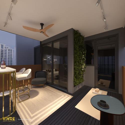 Modern Balcony at Parc Greenwish Condominium