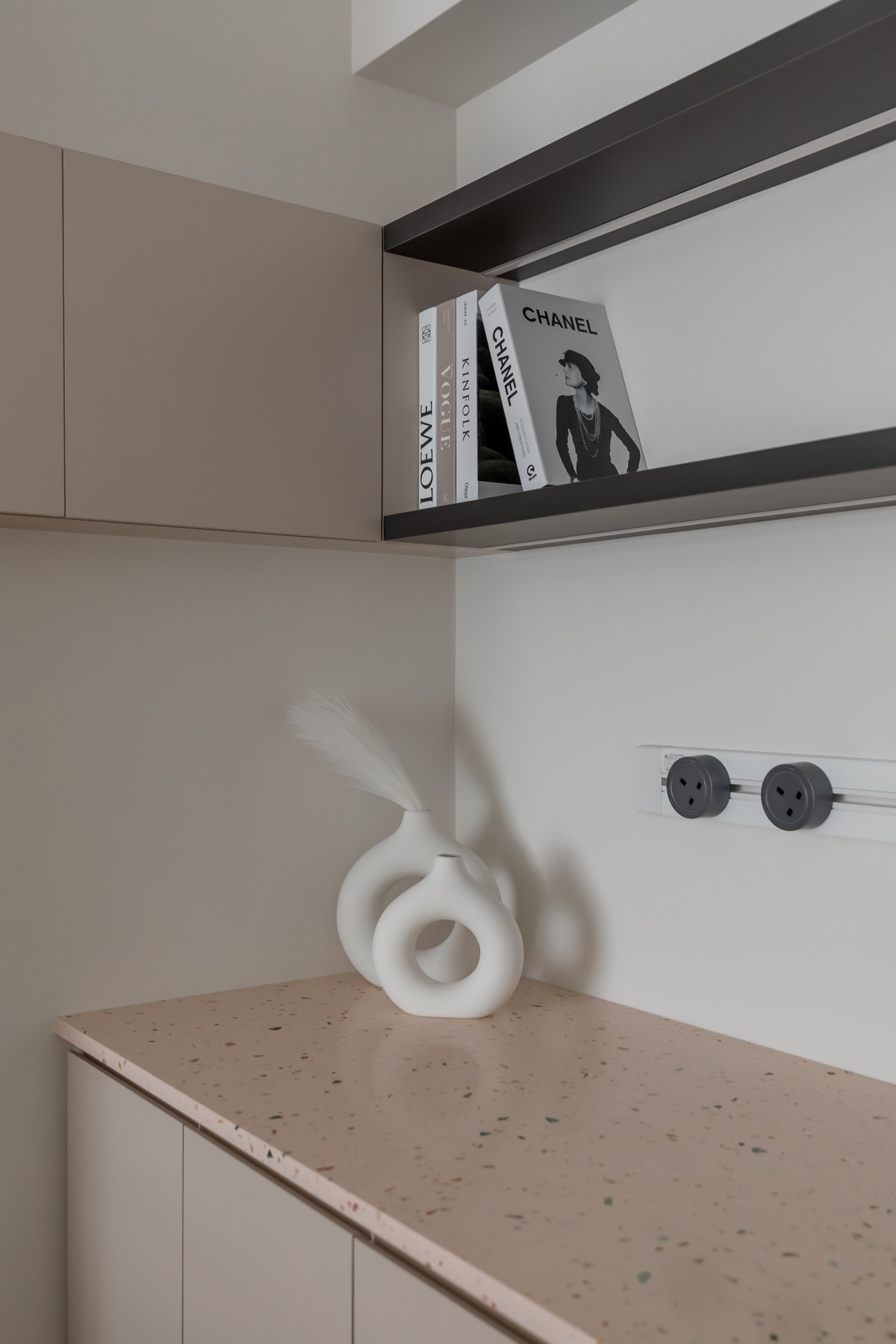 Contemporary Entryway with Countertop and Storage Cabinets
