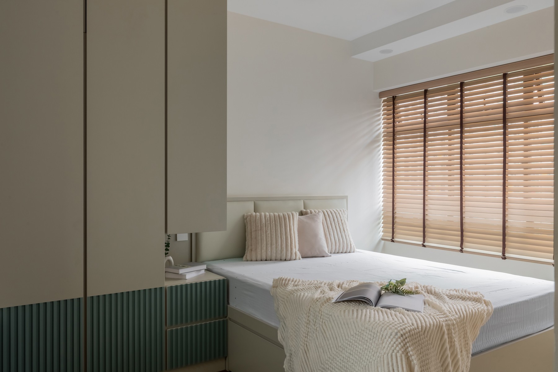 Contemporary Bedroom with Wardrobe and Built-in Bed