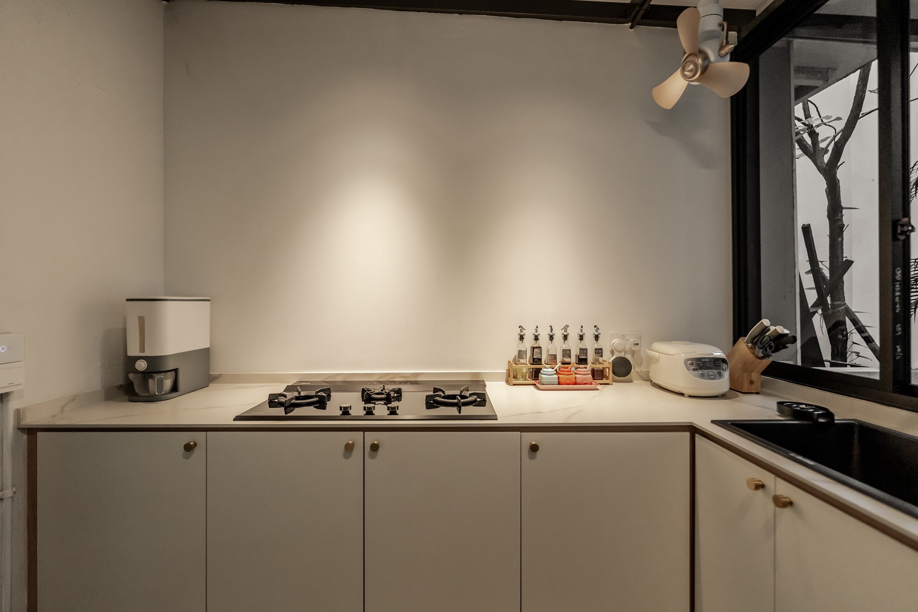 Contemporary Kitchen with Countertop and Open Kitchen