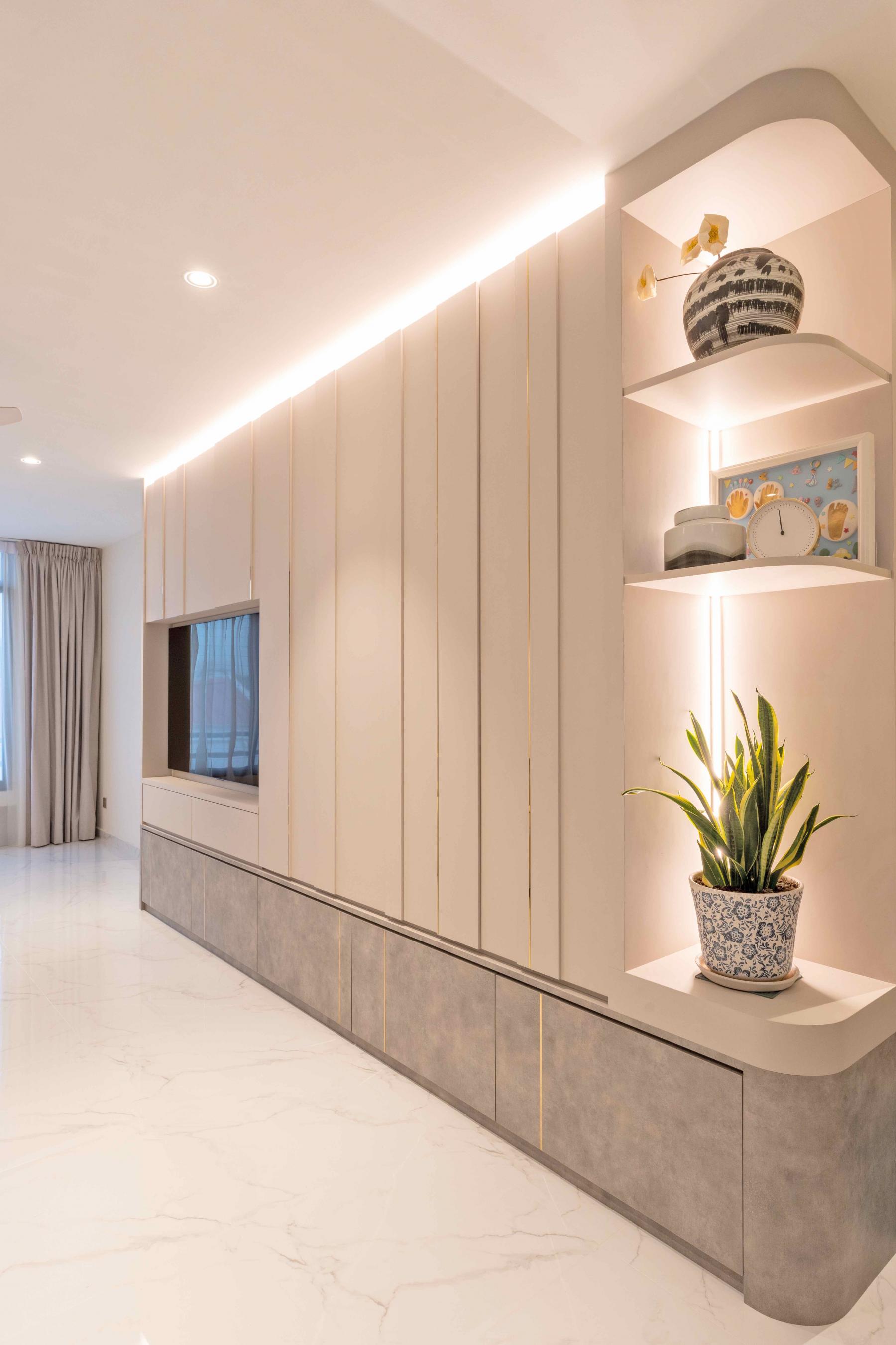 Modern Home Bar with Bar Counter and Drinkware