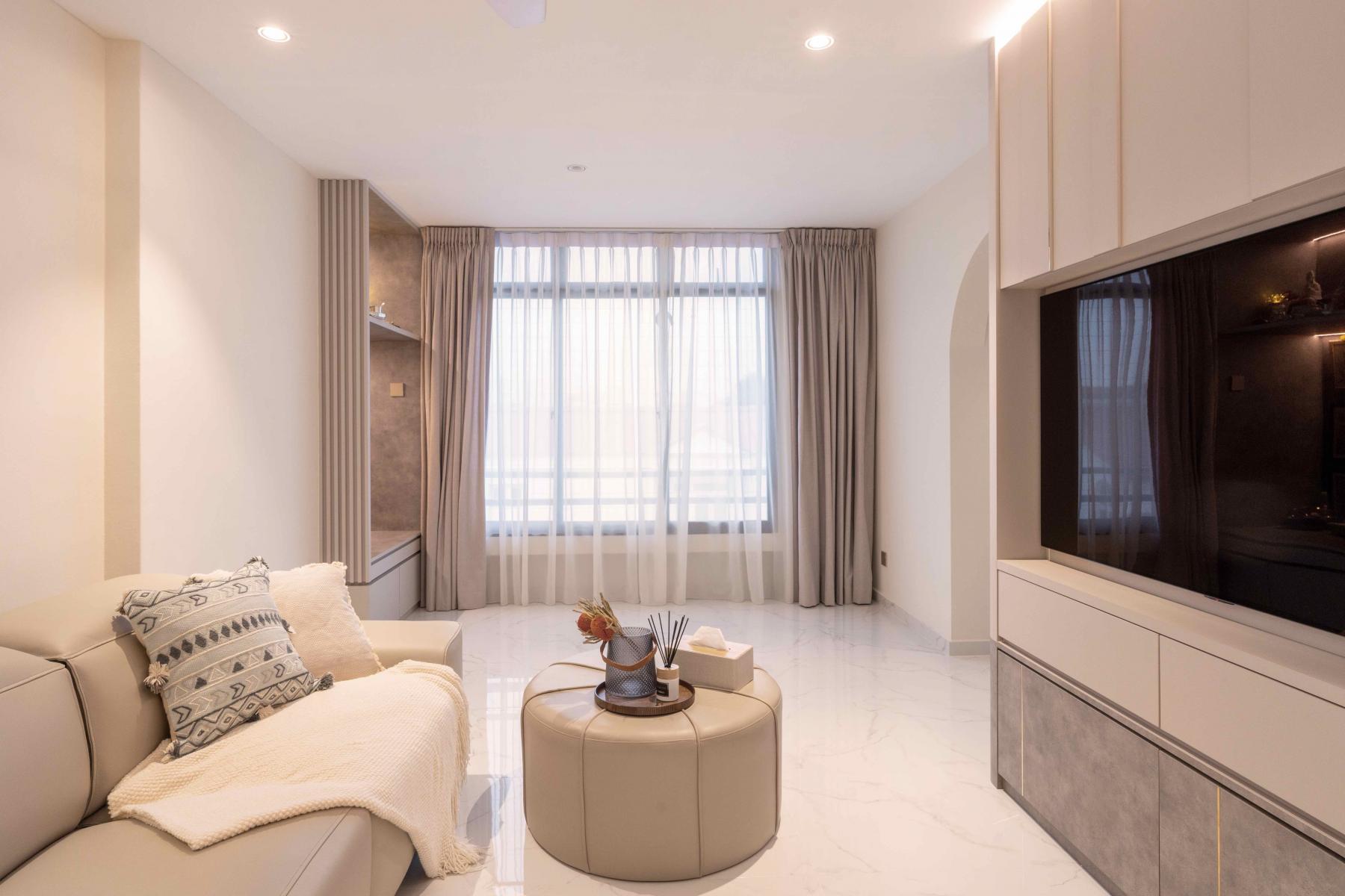 Modern Foyer with Artwork and Console Table