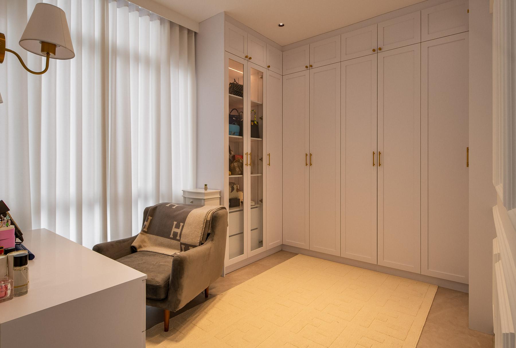 Contemporary Bedroom with Ceiling Light and Wardrobe