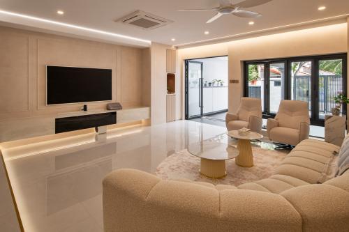 Contemporary Living Room at 67 elias terrace