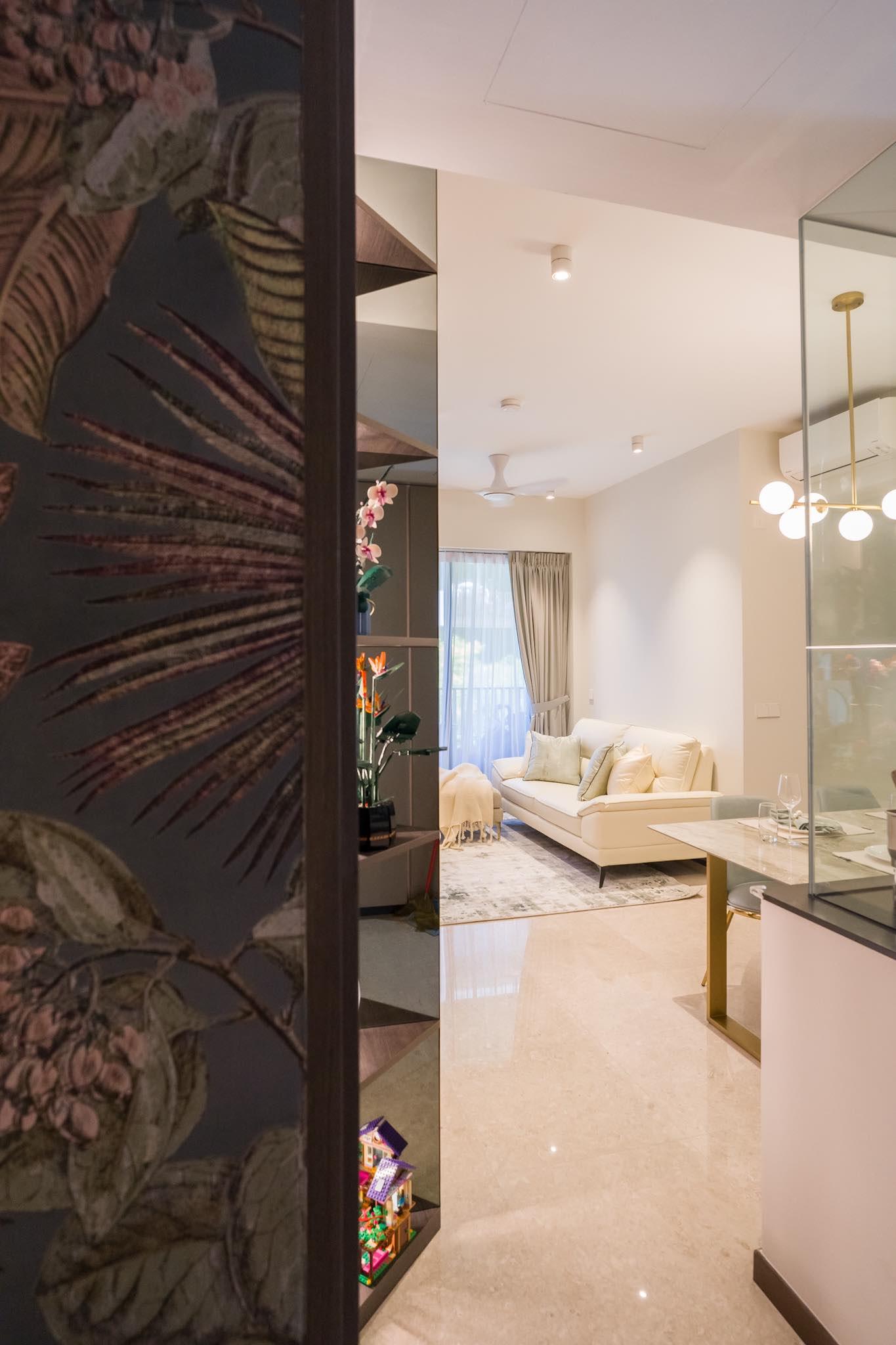 Modern Garden with Wallpaper and Green Wall