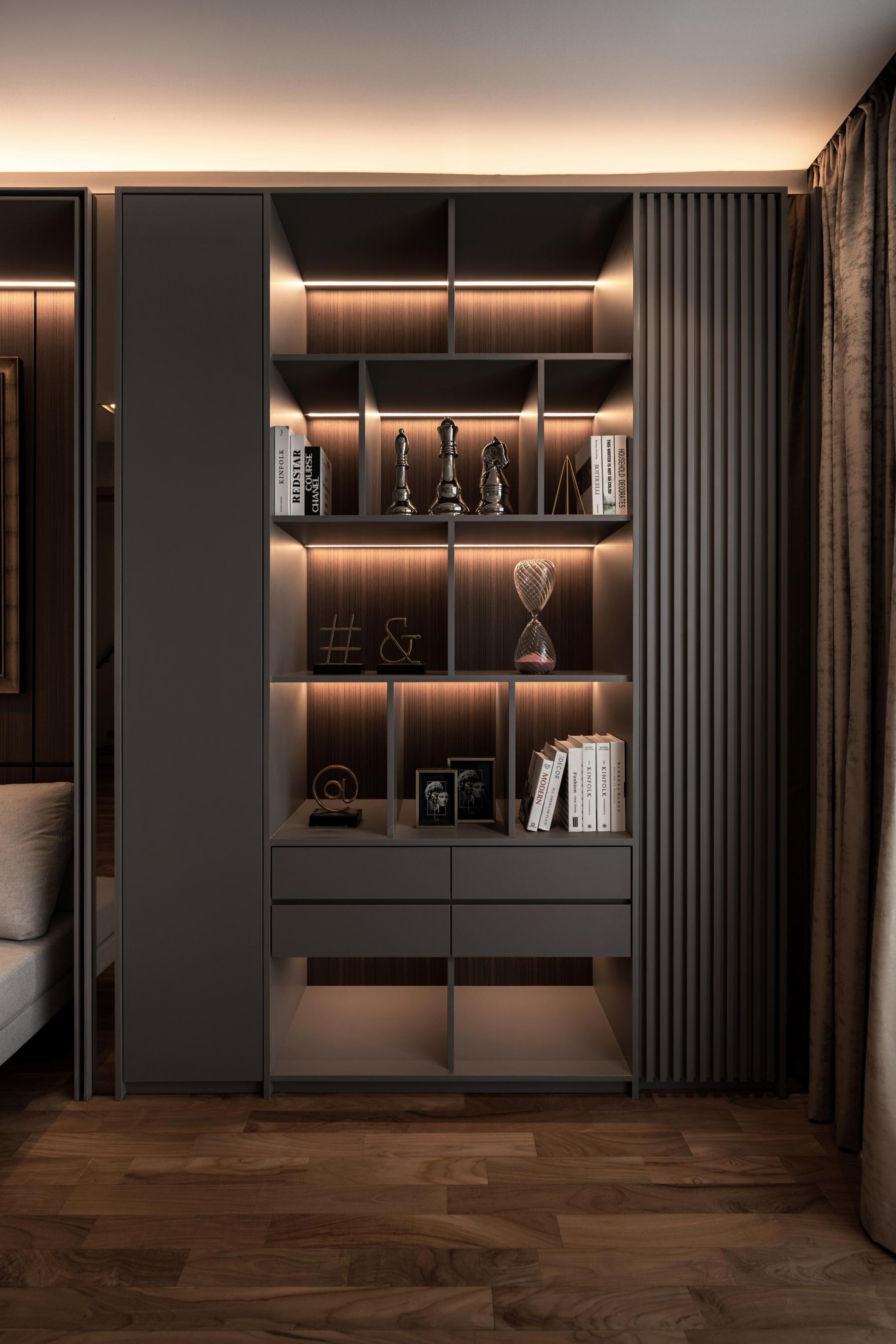 Modern Gaming Room with TV Console and Sofa