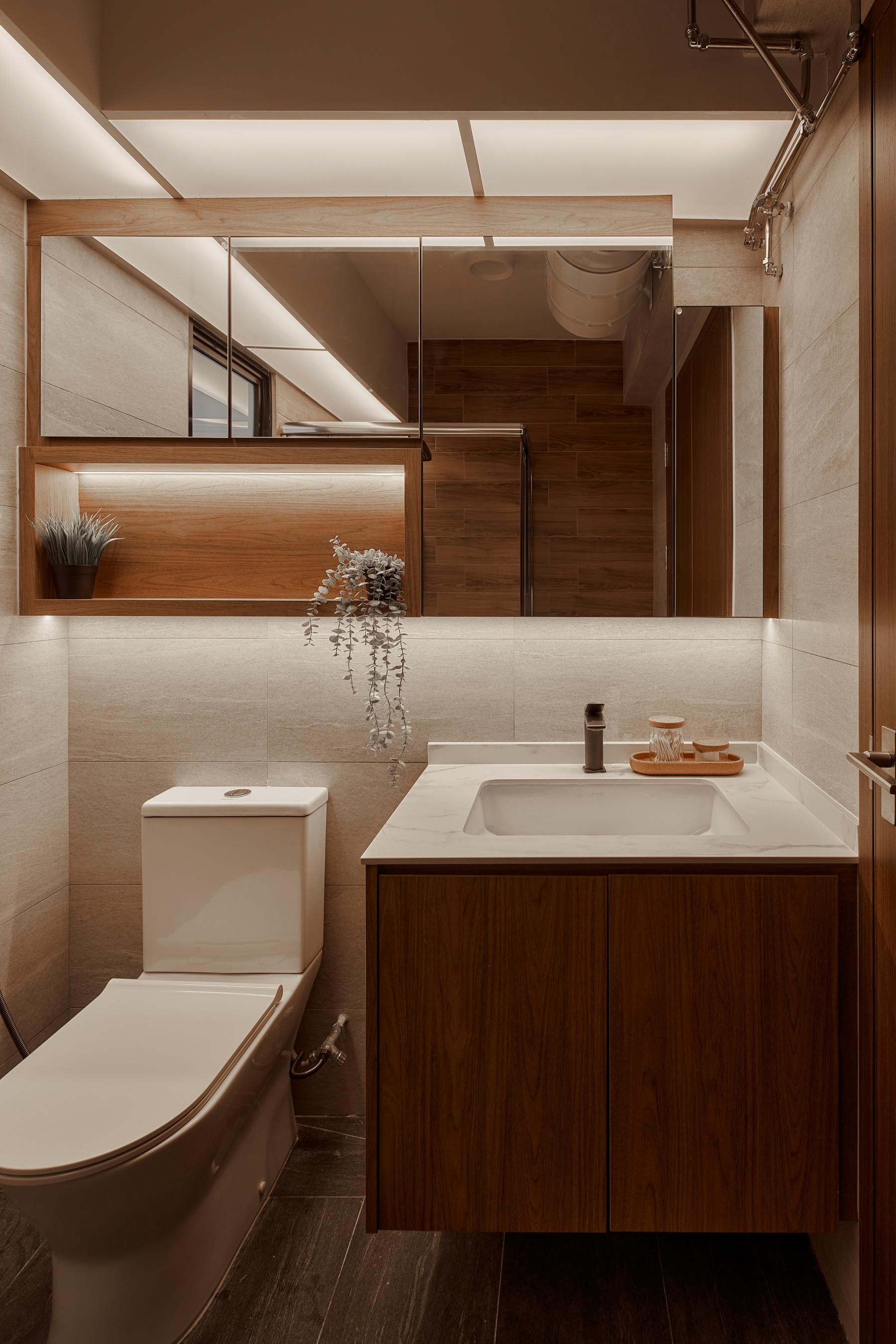 Scandinavian Bathroom with Bathroom Storage and Bathroom Accessories