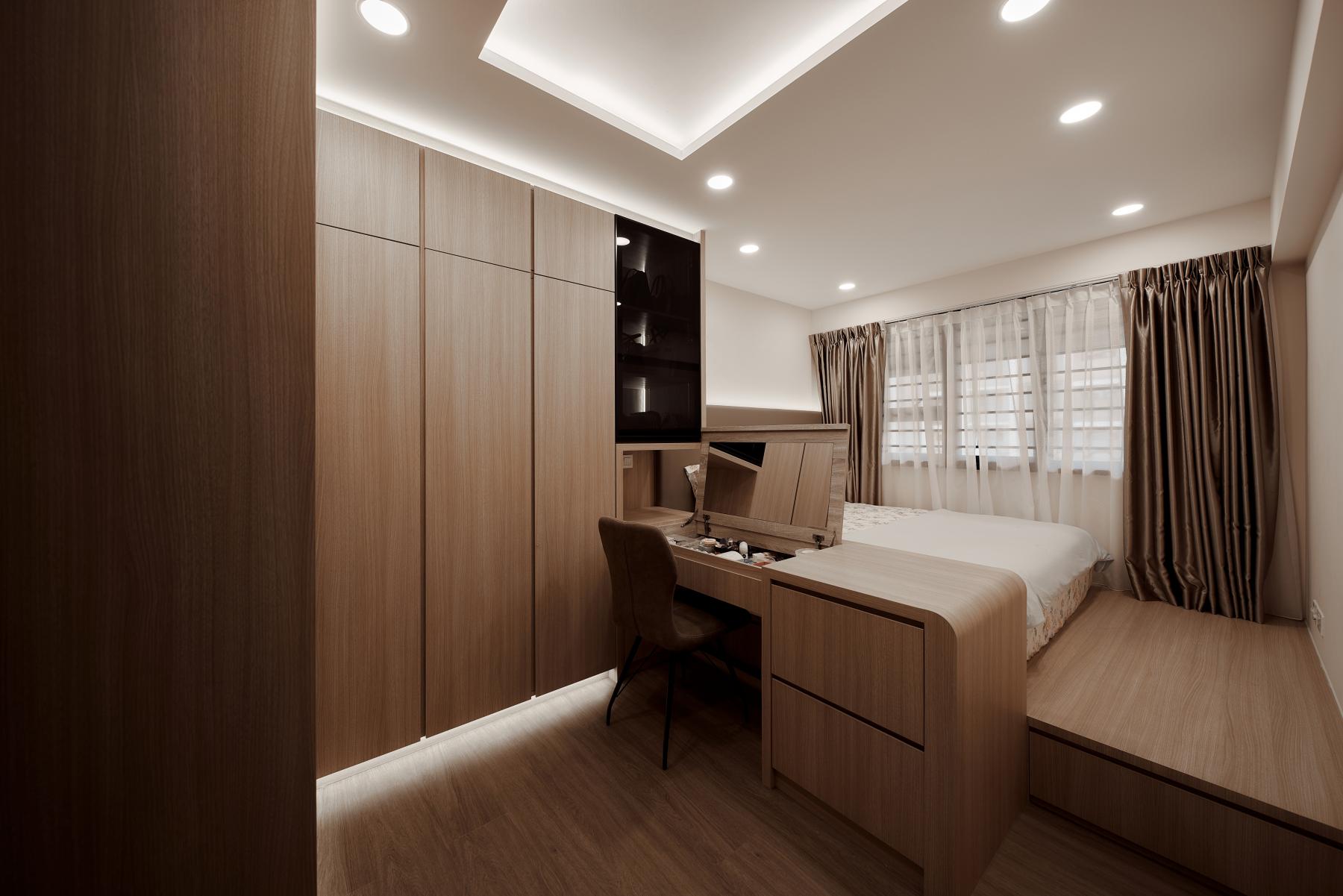Scandinavian Bedroom with Wardrobe and Bedroom Dresser