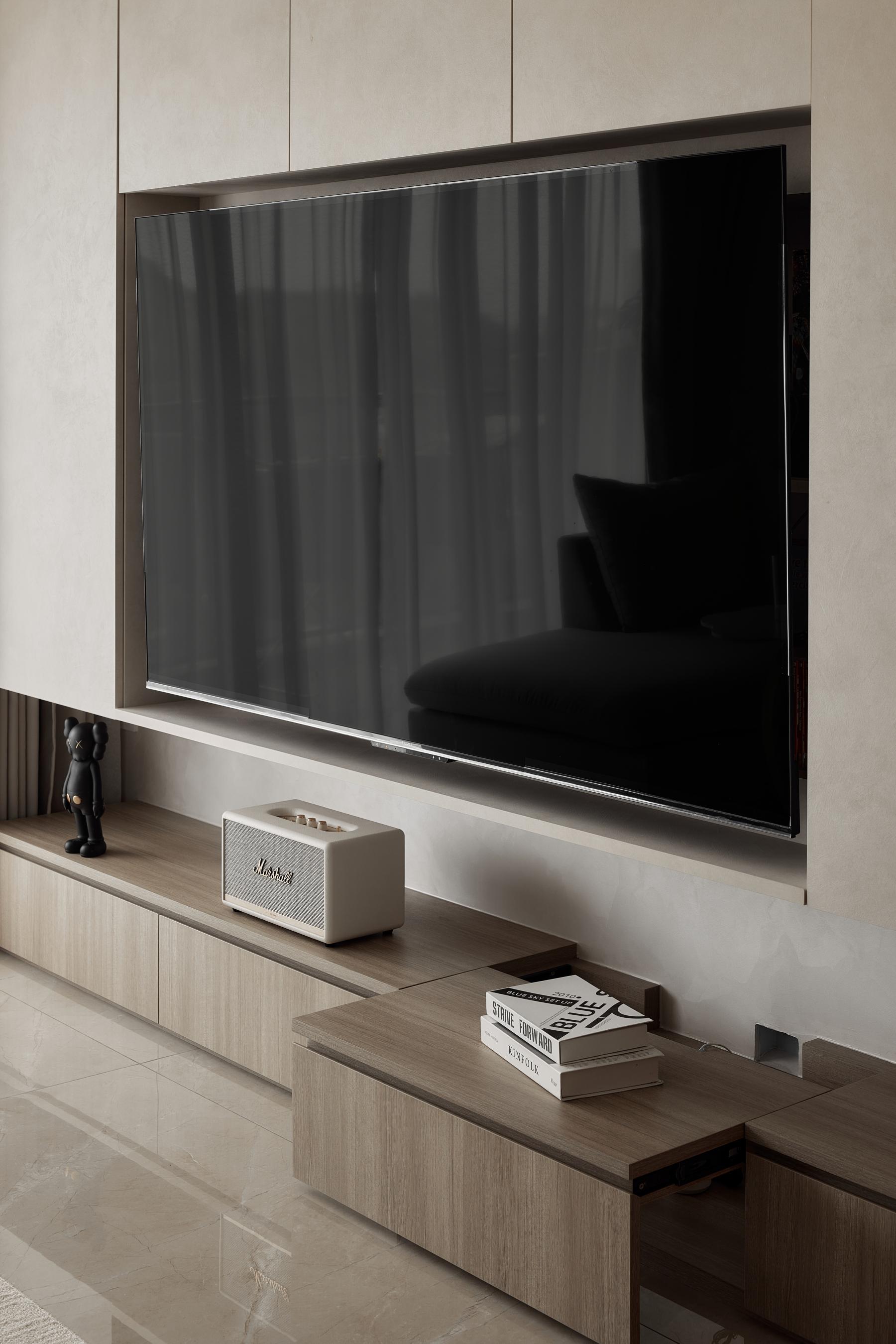 Modern Living Room with TV Console and TV