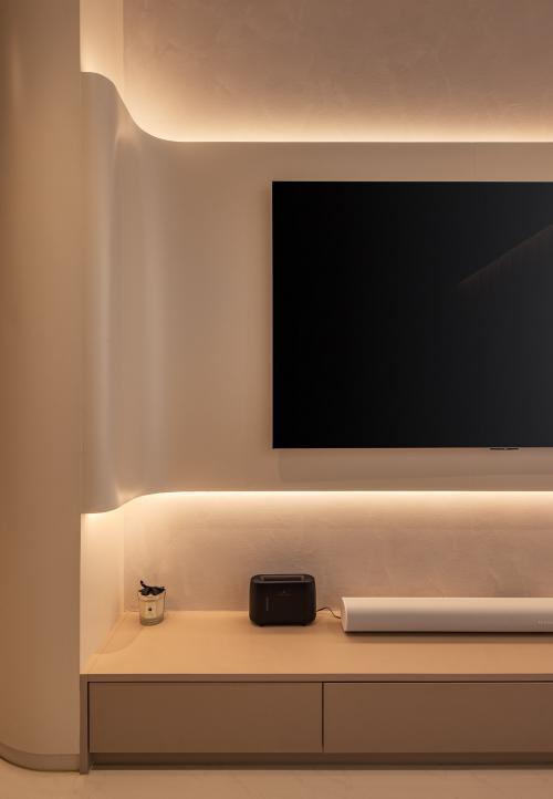 Minimalist Living Room at 4-Room BTO @ Geylang
