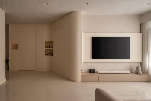 Minimalist Living Room at 4-Room BTO @ Geylang