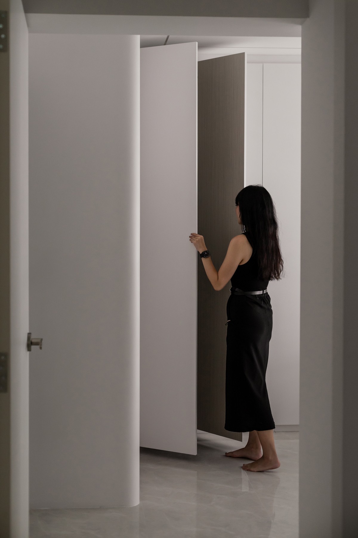 Minimalist Bedroom with Wardrobe and Storage Cabinets
