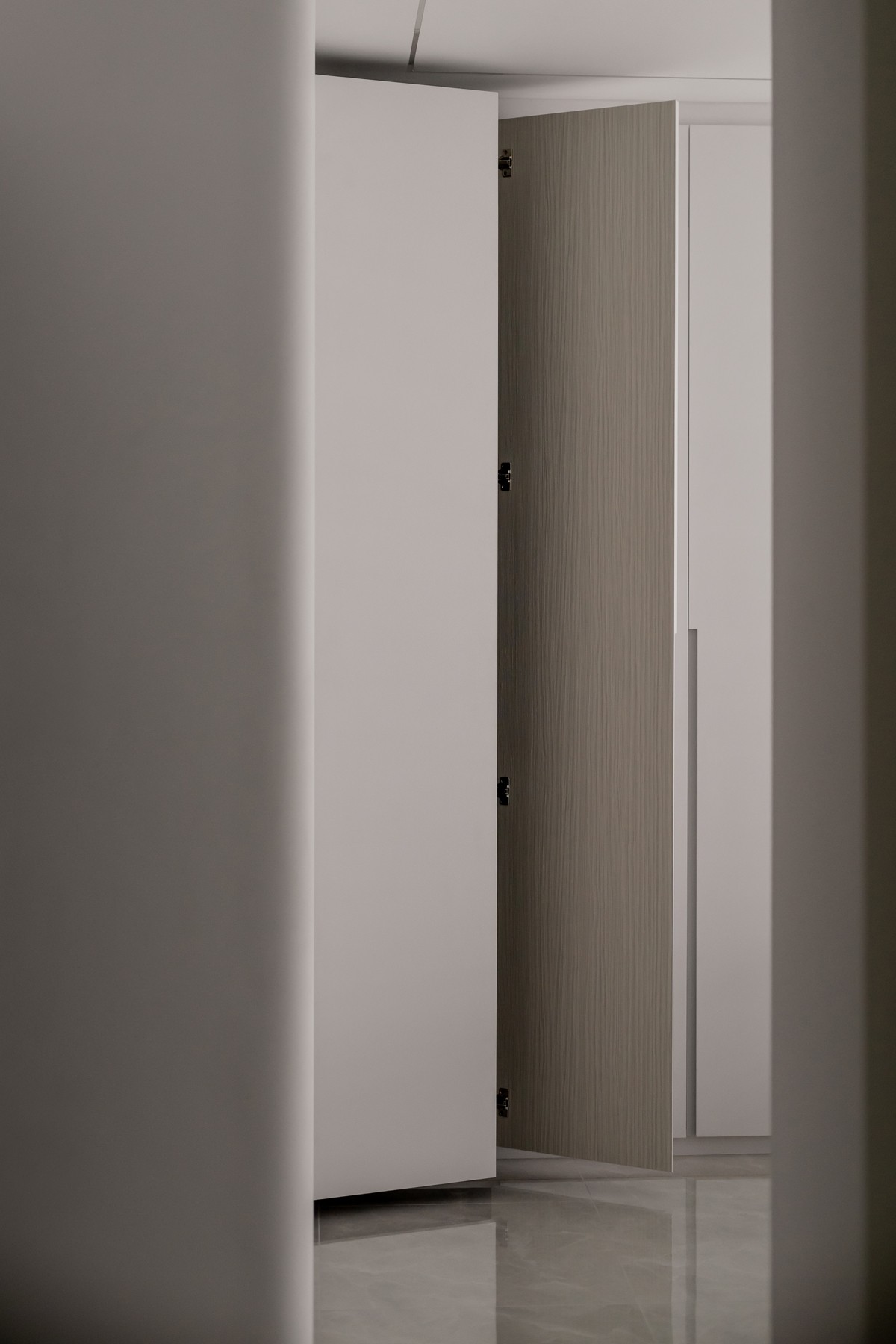Minimalist Bedroom with Wardrobe and Storage Cabinets