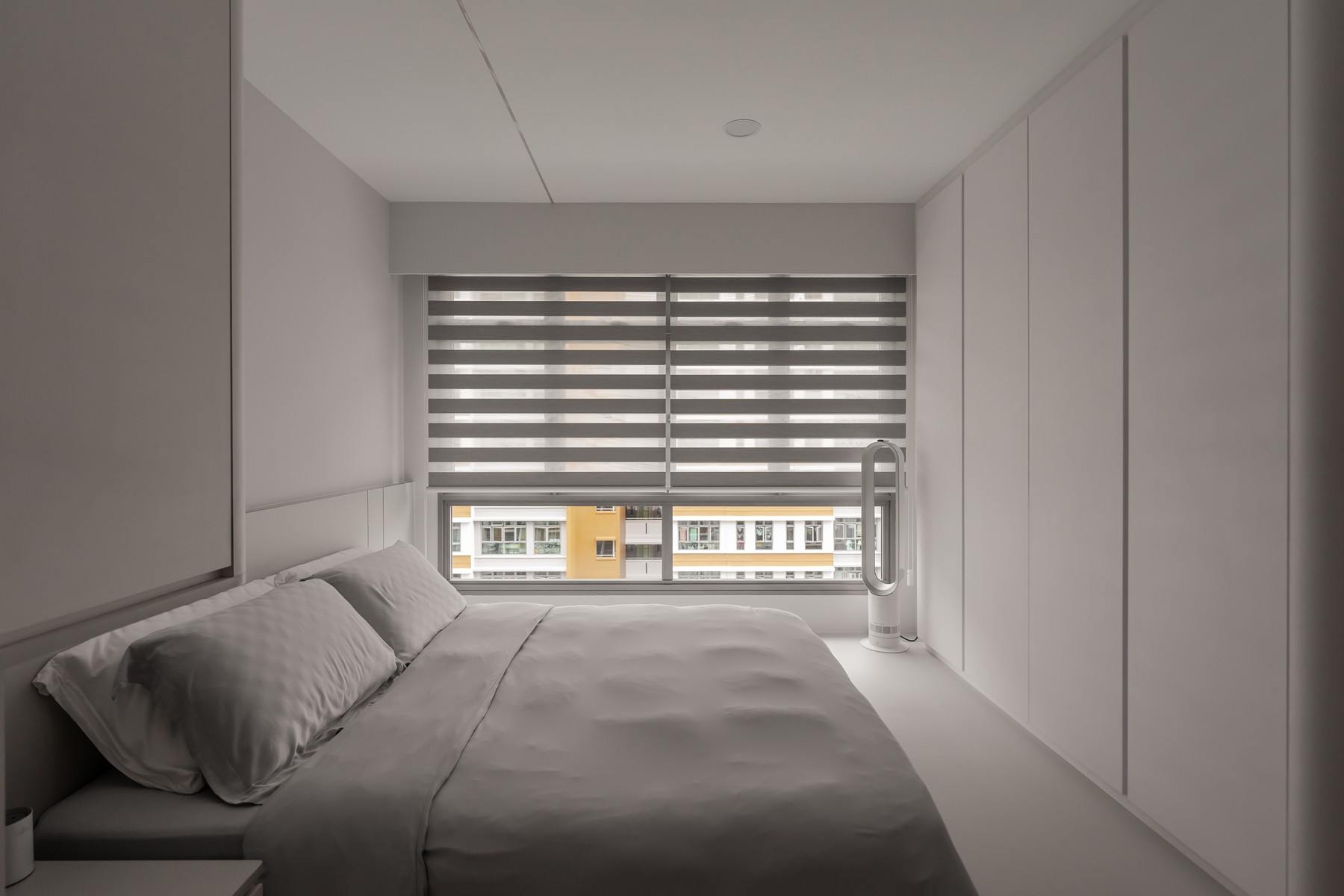 Minimalist Bedroom with Wardrobe and Built-in Bed
