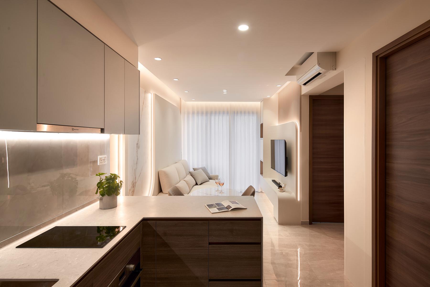 Modern Living Room with TV Console and Sofa