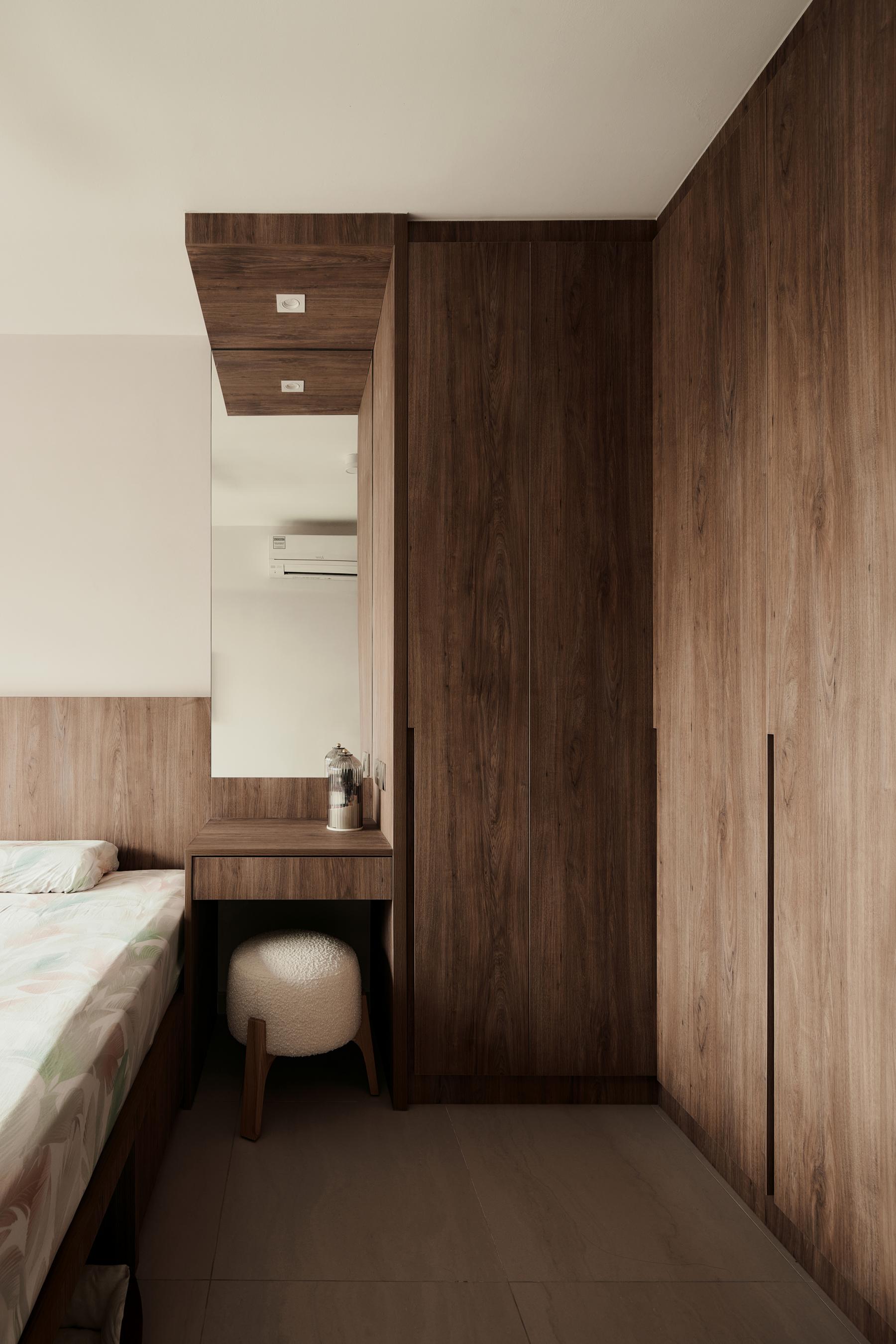 Scandinavian Bedroom with Wardrobe and Closet