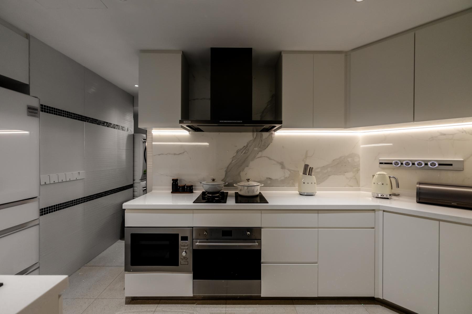 Modern Kitchen with Countertop and Kitchen Accessories