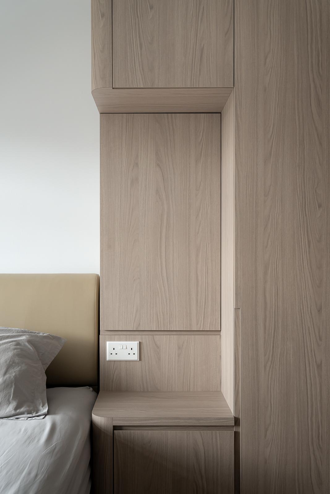 Scandinavian Bedroom with Vinyl Flooring and Wardrobe