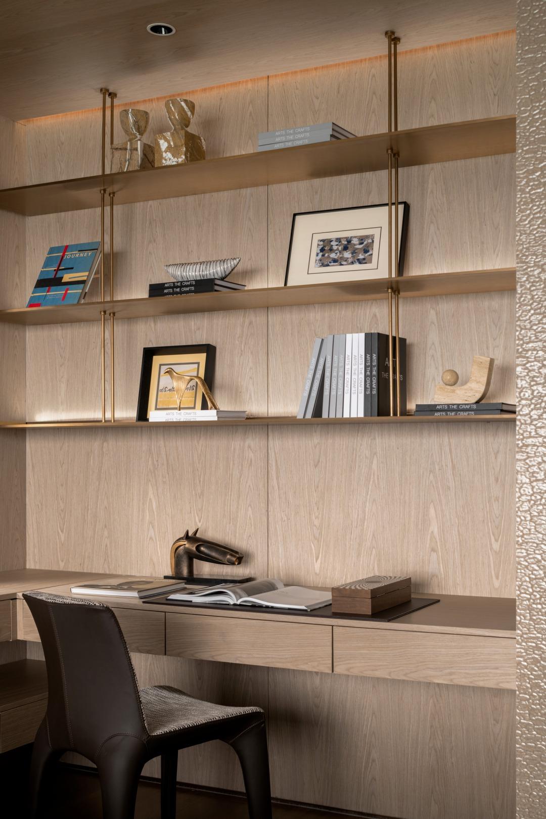 Contemporary Study with Bookshelf and Feature Wall