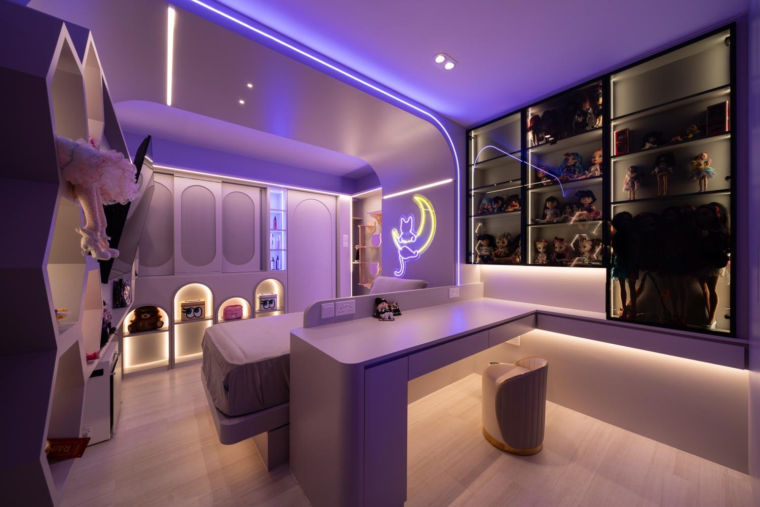 Modern Bedroom with Wardrobe and Flooring