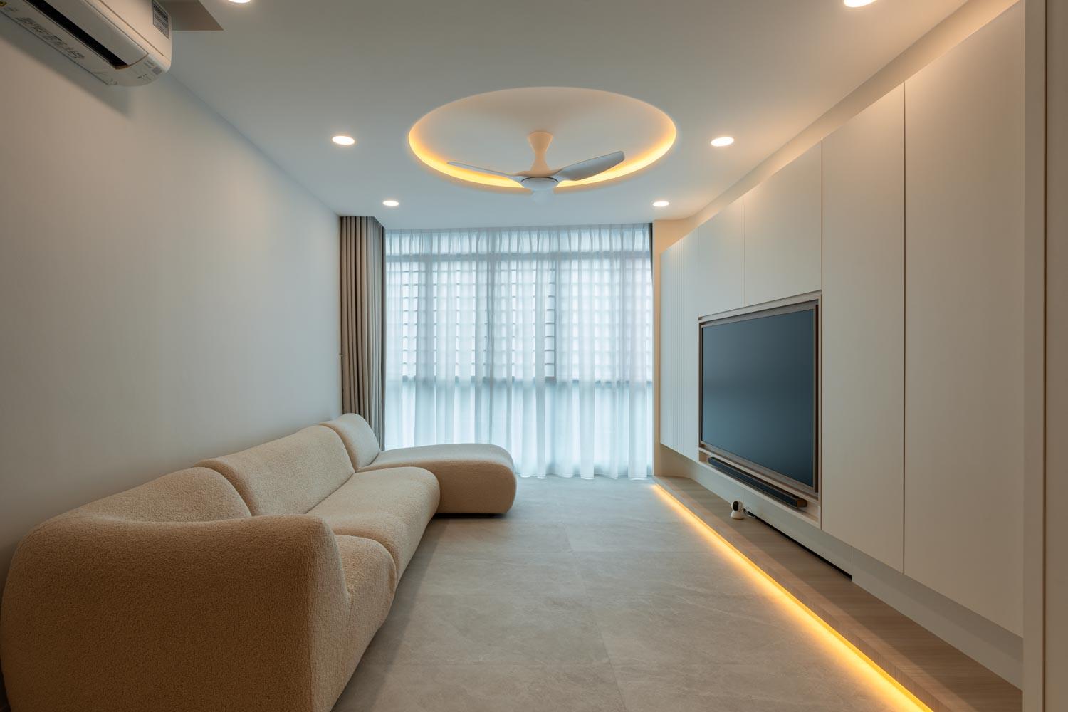 Contemporary Living Room with Sofa and TV