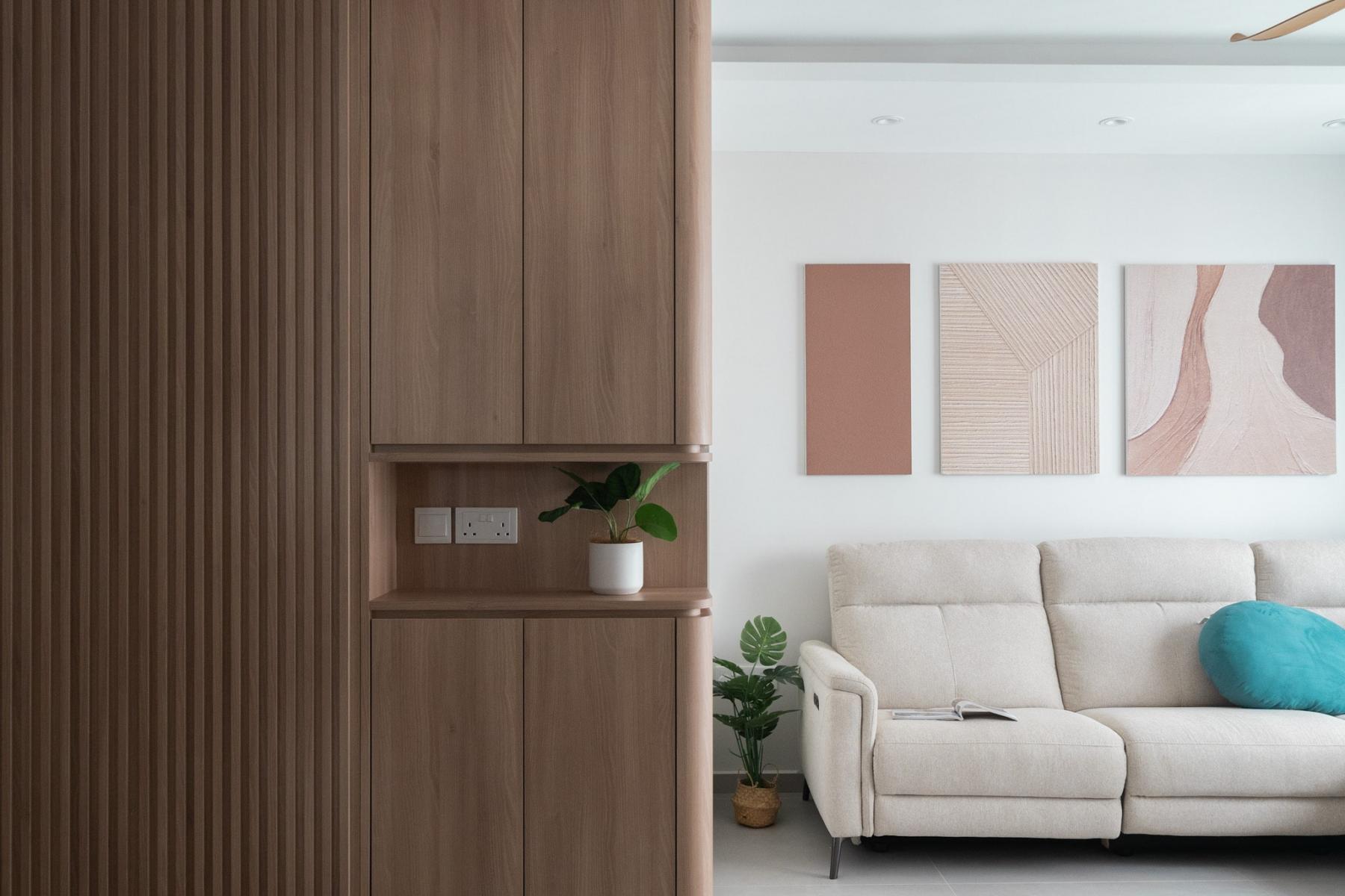 Contemporary Entryway with Seating Bench and Shoe Rack