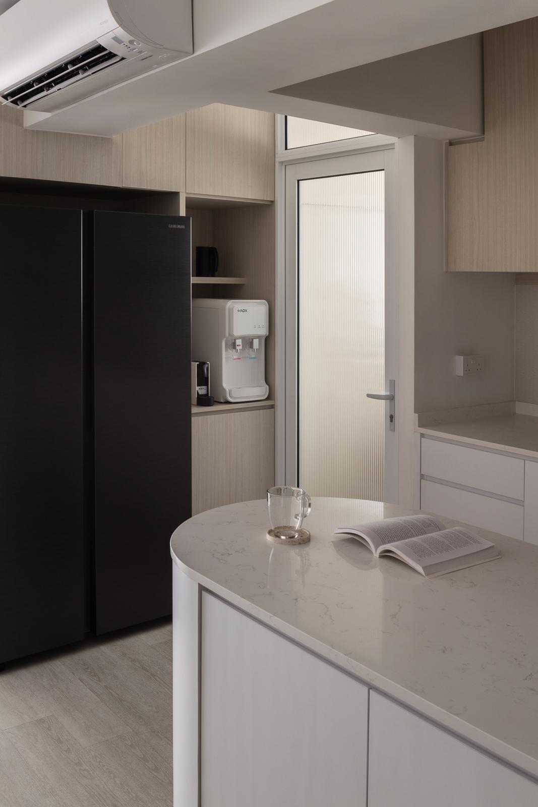 Scandinavian Kitchen with Countertop and Kitchen Island