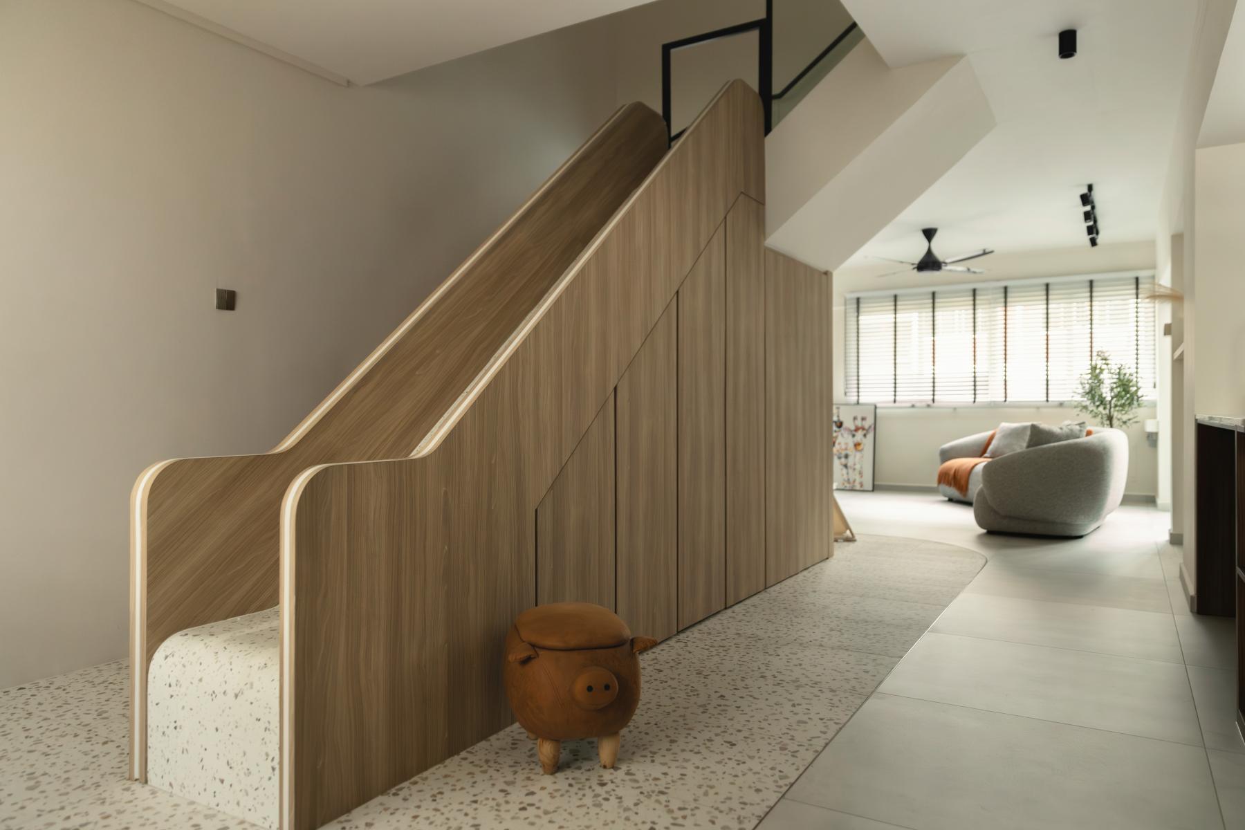 Contemporary Living Room with Sofa and Flooring