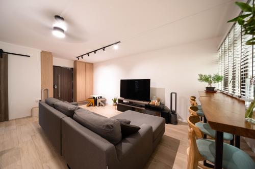 Transitional Living Room at The Rojak Home