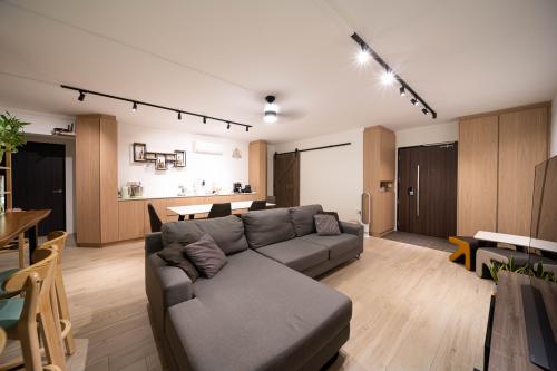 Transitional Living Room at The Rojak Home