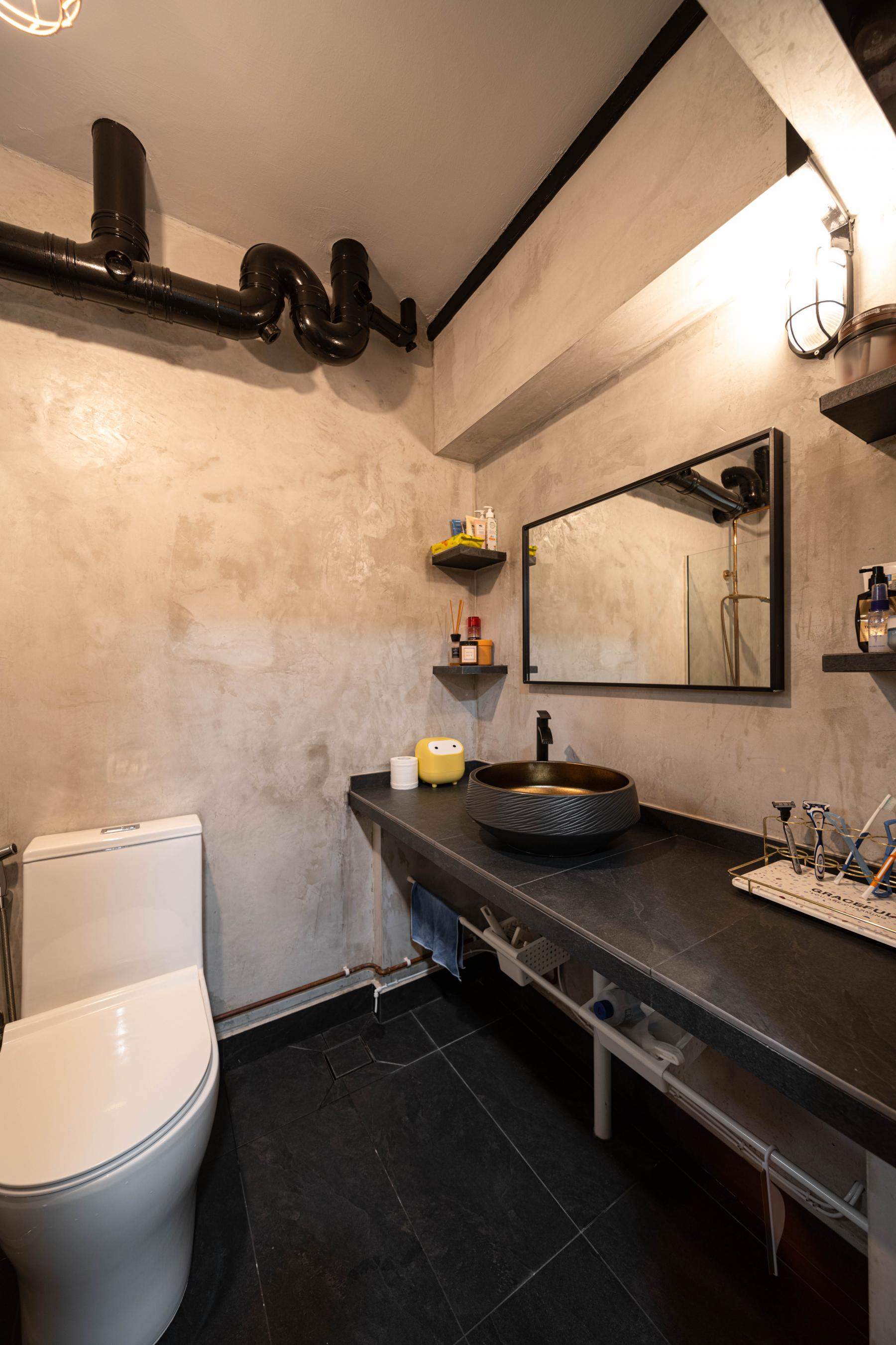 Transitional Bathroom with Mirror and Bathroom Mirrors