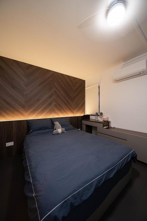 Transitional Bedroom at The Rojak Home