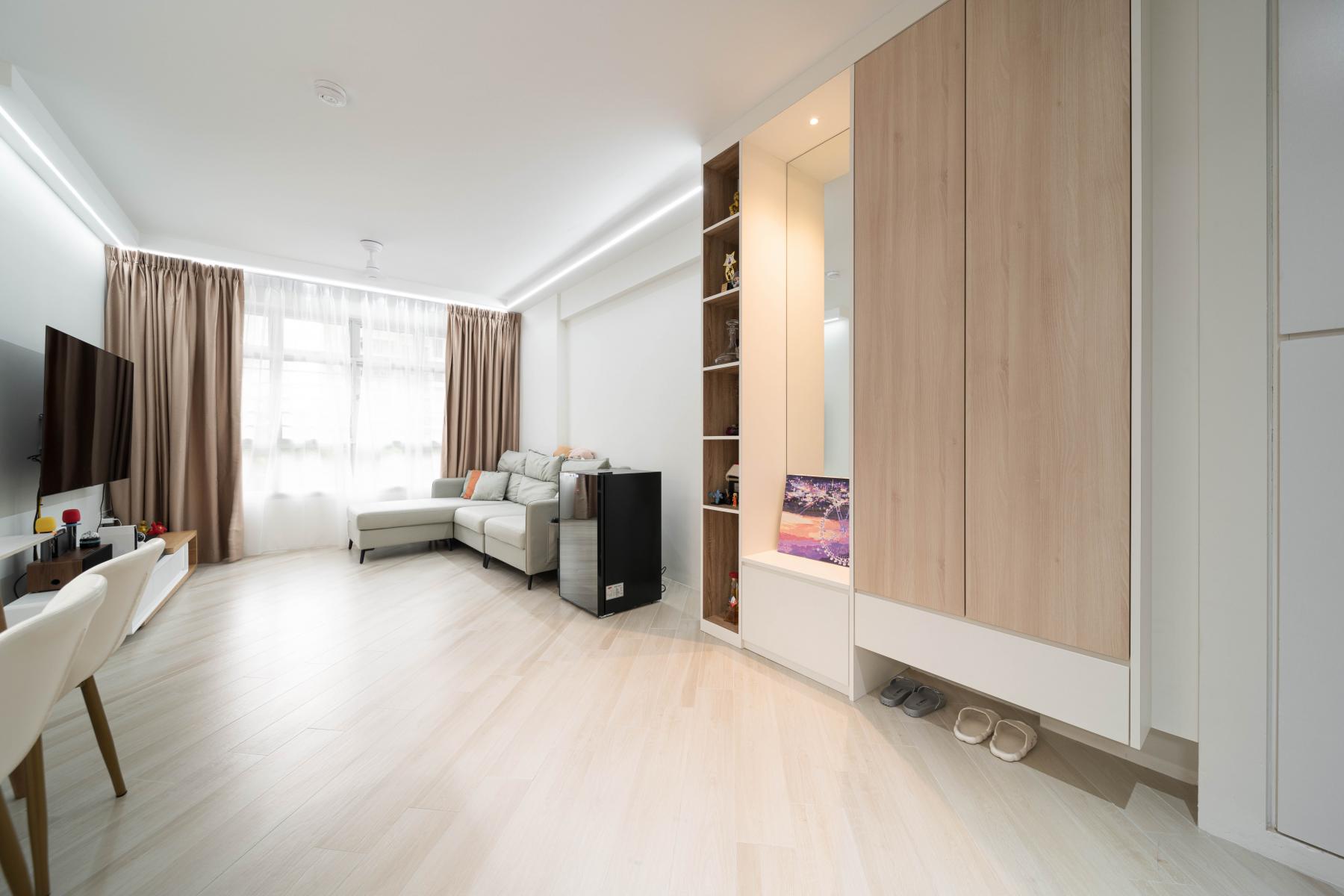 Contemporary Living Room with Settee and TV Console