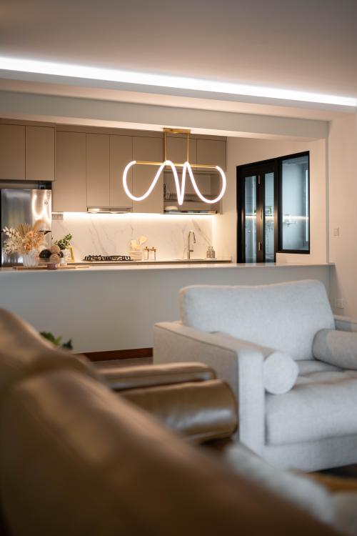 Contemporary Living Room at Serenity in Beige