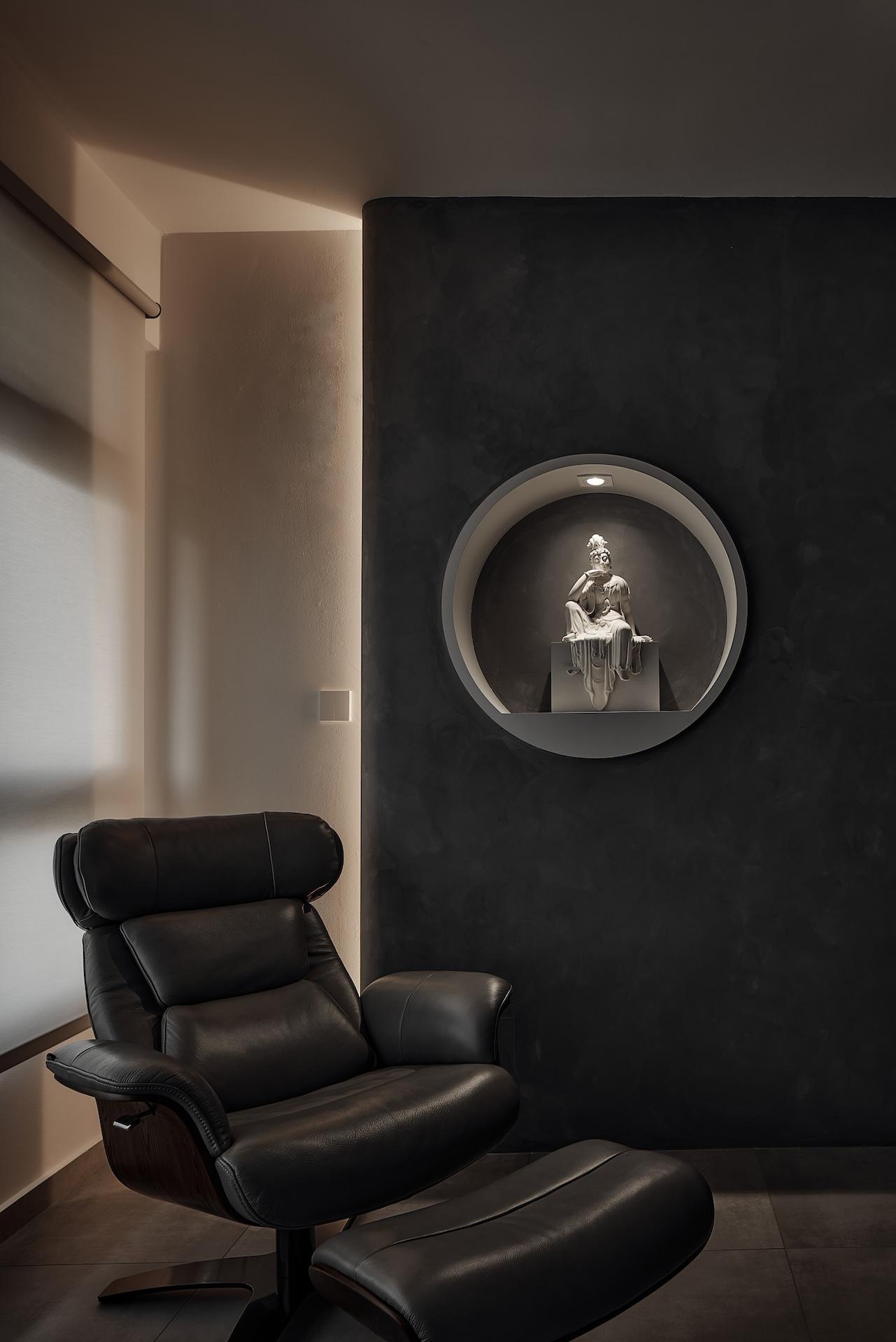 Industrial Living Room with Feature Wall and Sofa