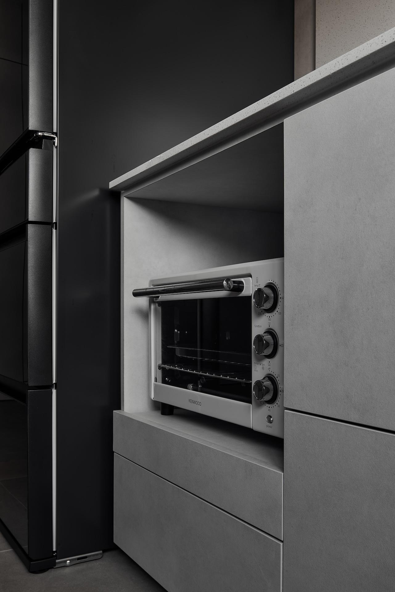 Industrial Kitchen with Countertop and Open Kitchen