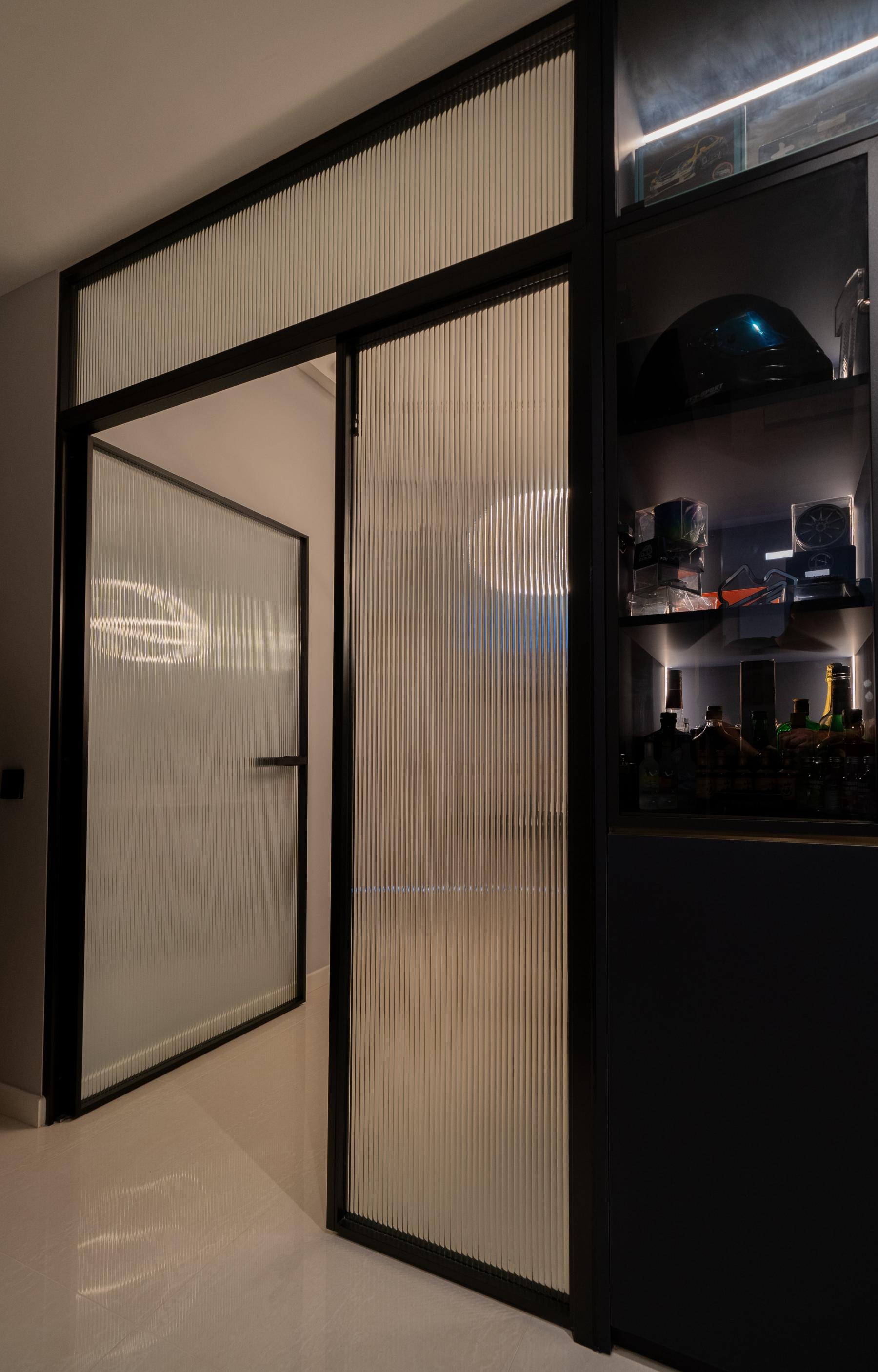 Modern Hallway with Storage Cabinets and Display Cabinets