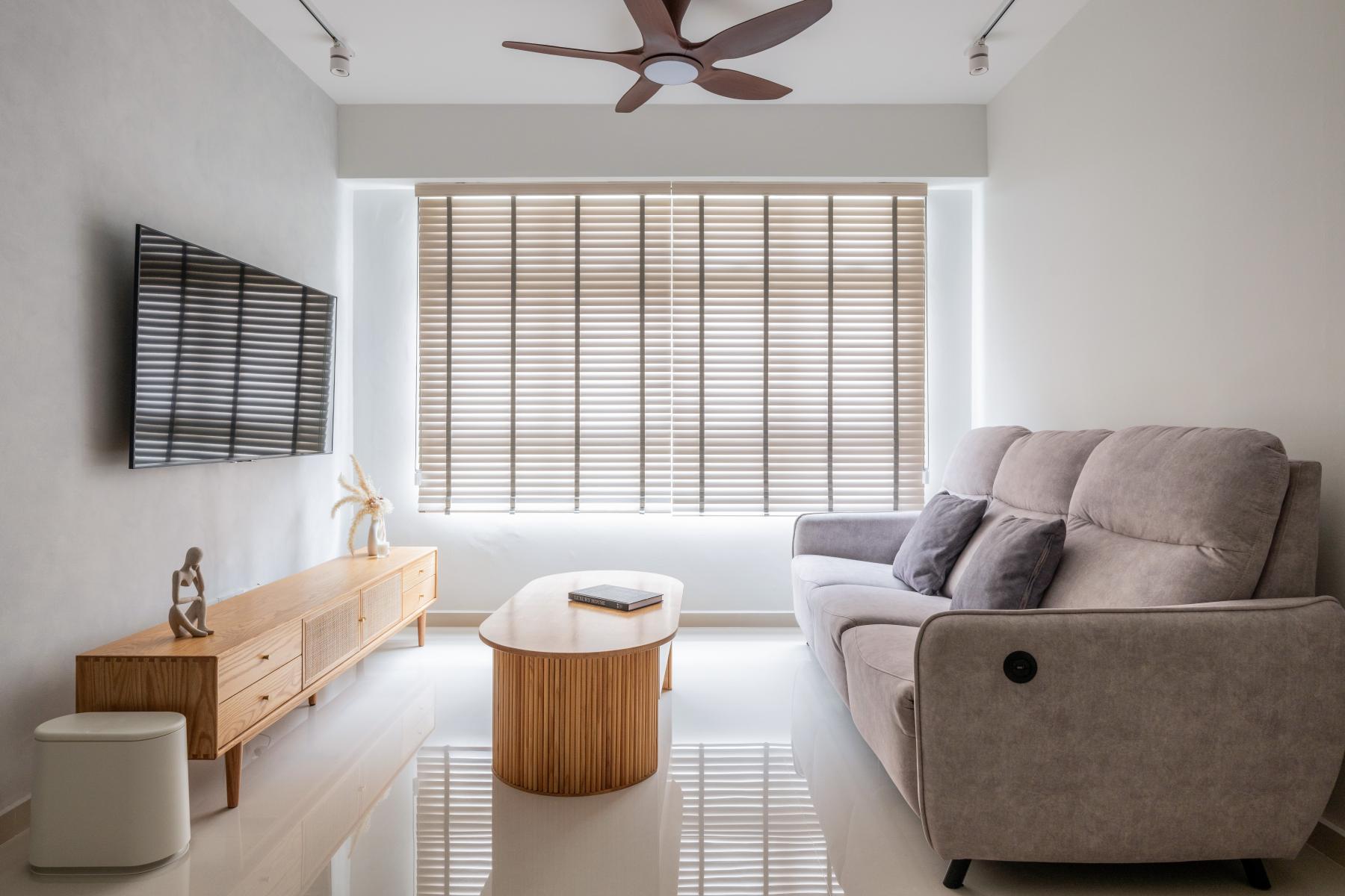 Scandinavian Living Room with TV Console and Coffee Table