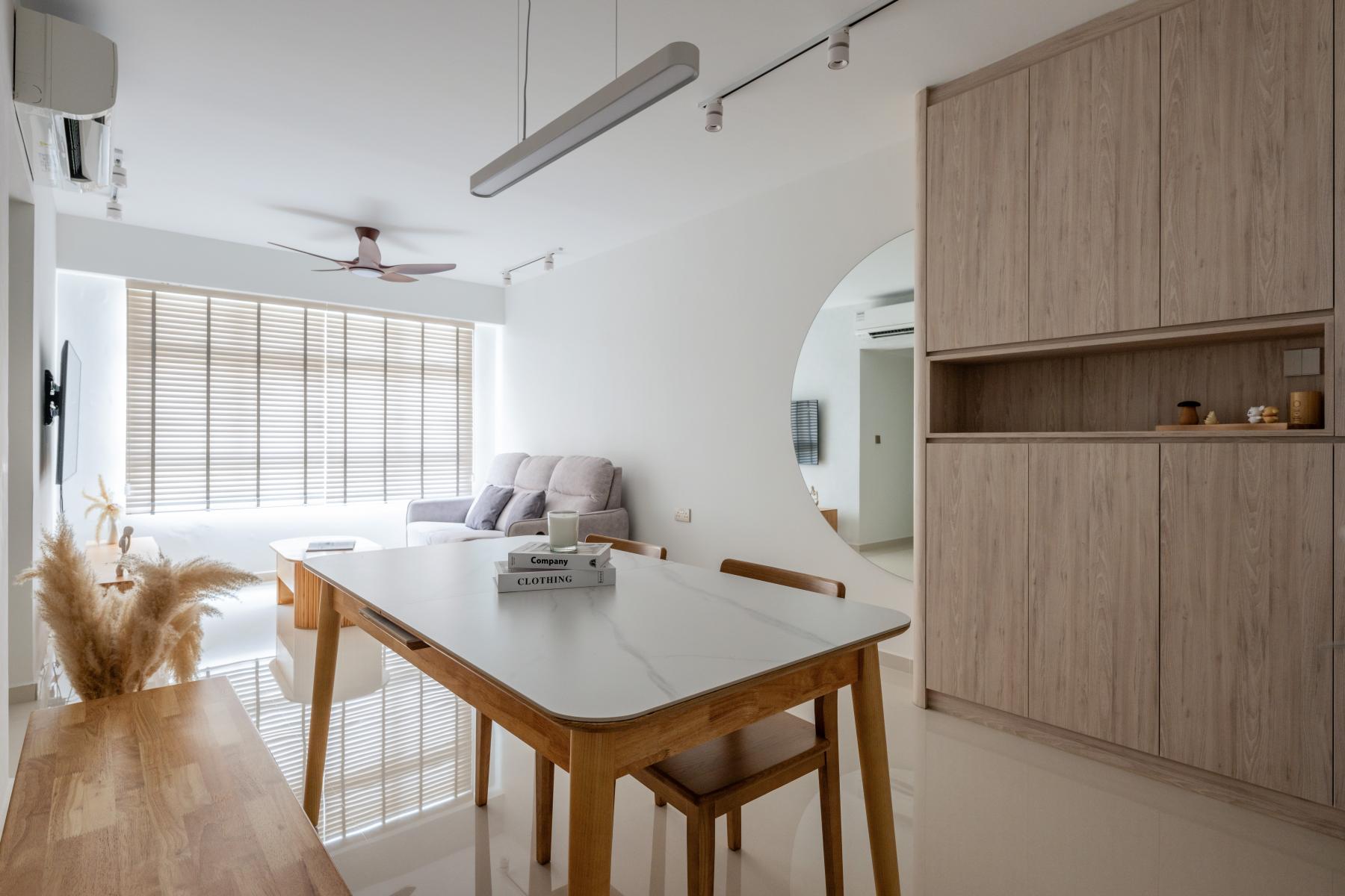 Scandinavian Living Room with Downlights and Coffee Table