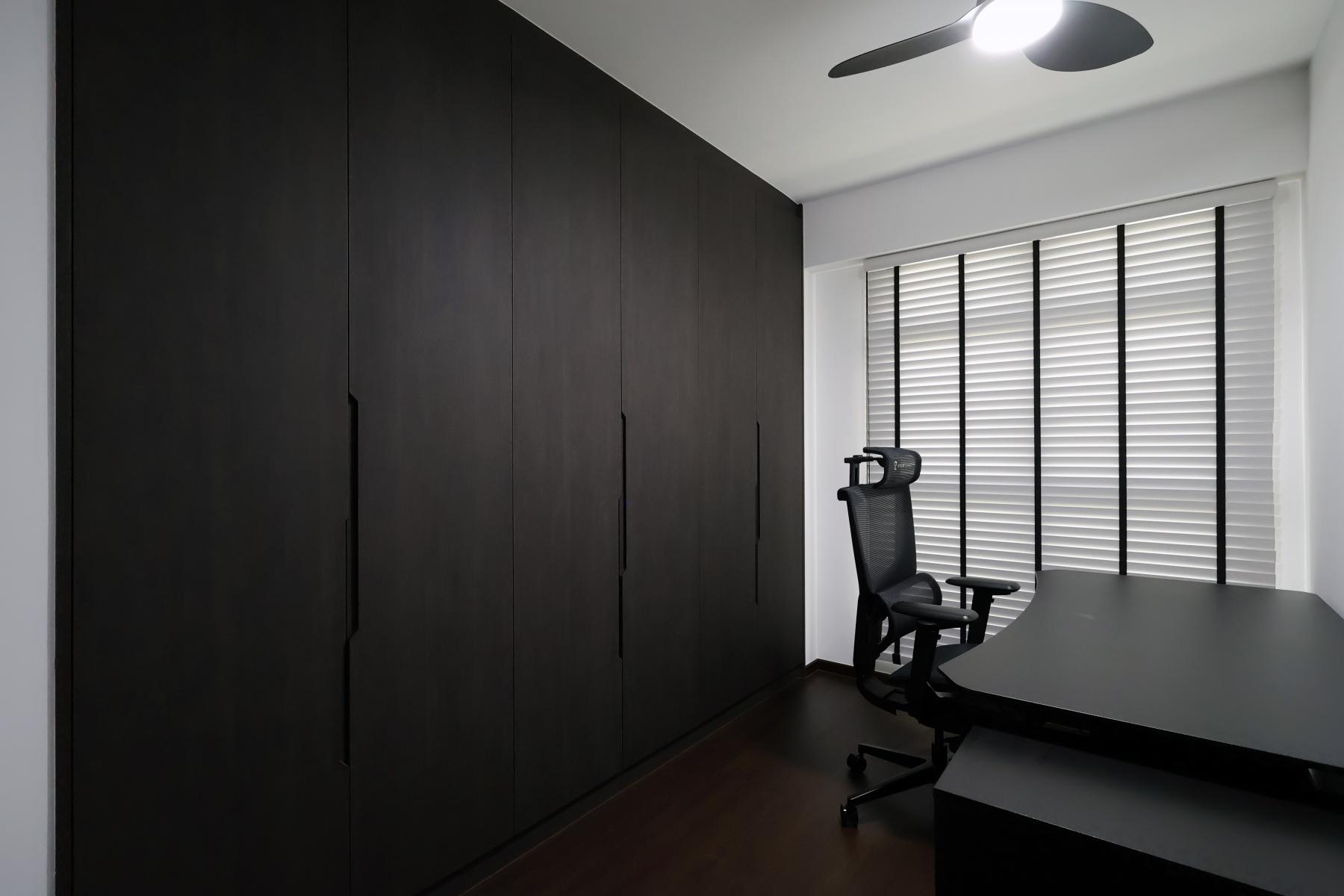 Industrial Home Office with Wardrobe and Desk
