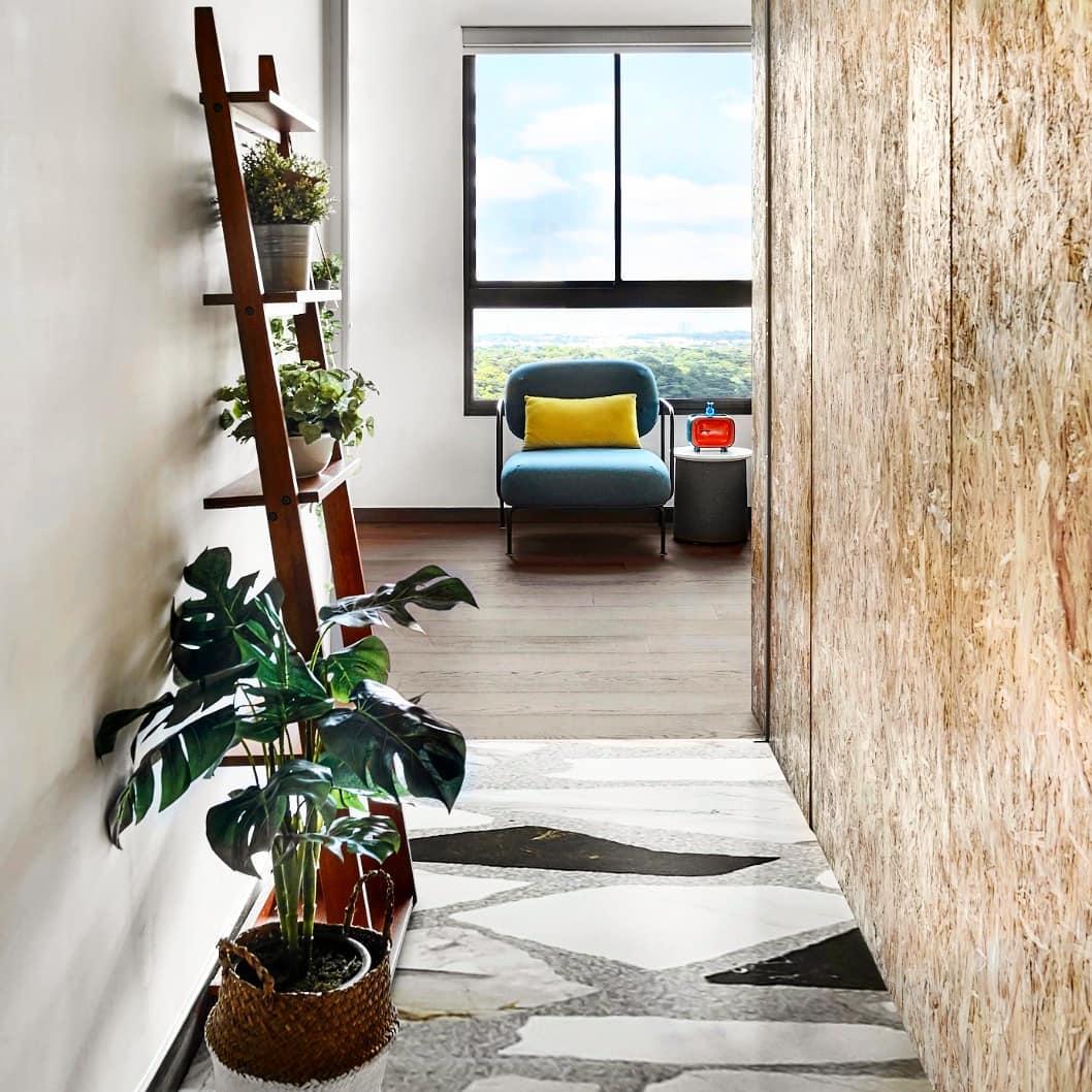 Contemporary Entryway with Porcelain Tiles and Tiles