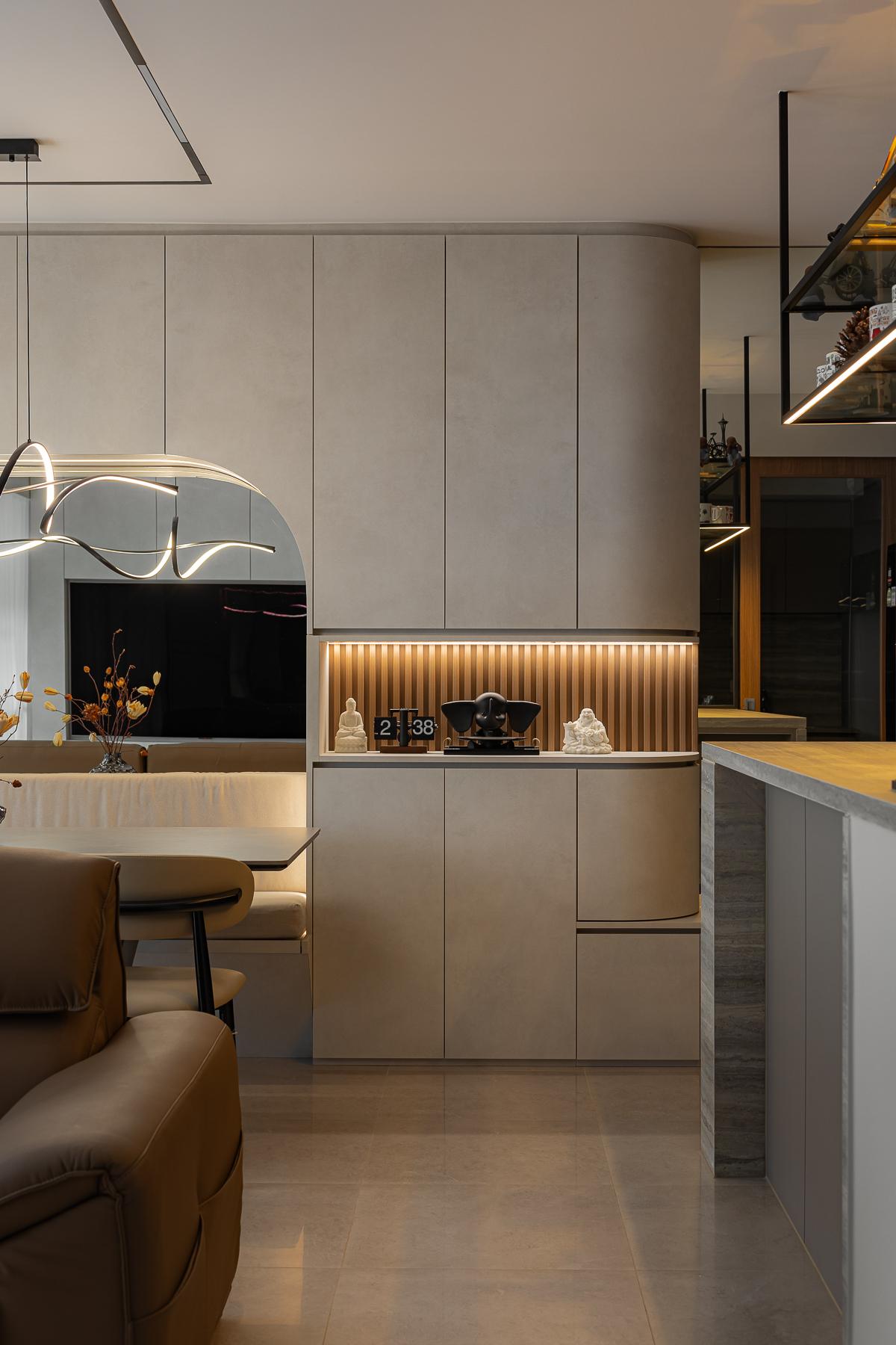 Modern Living Room with Settee and Countertop