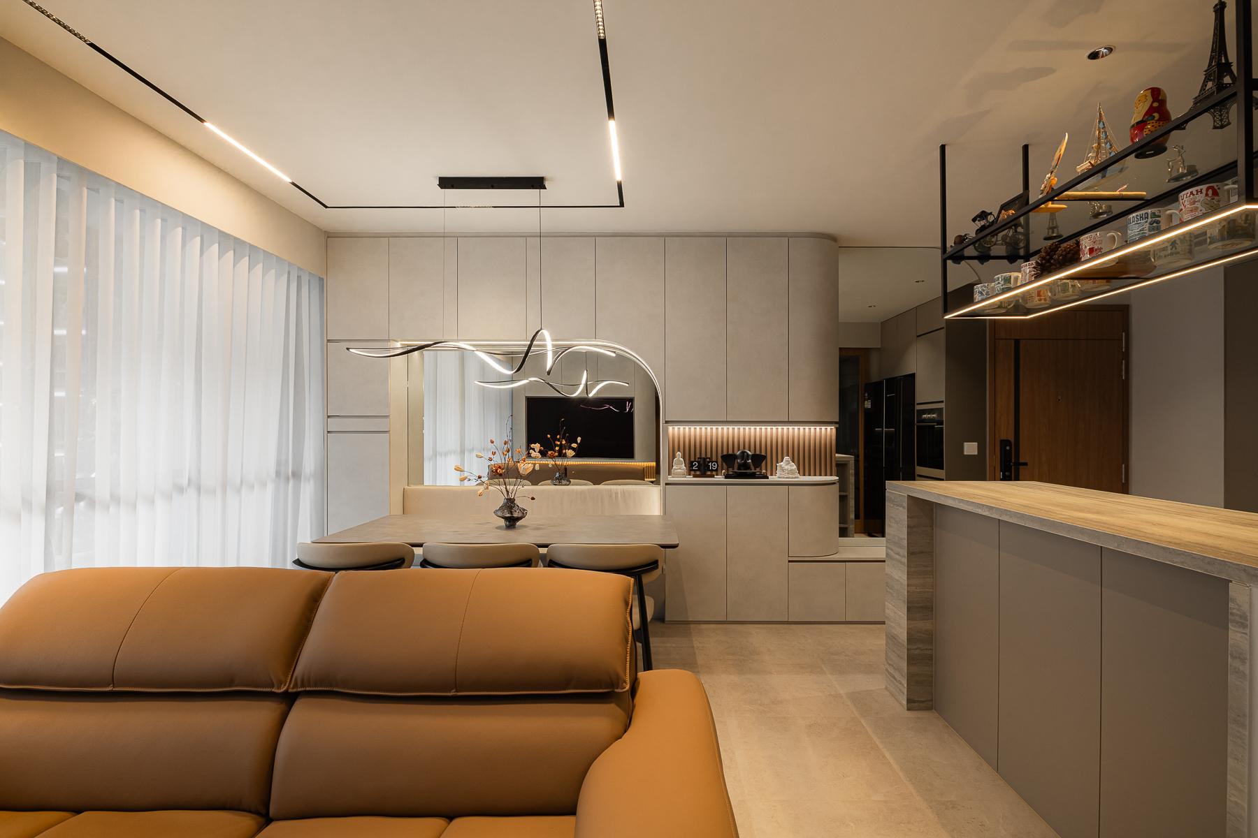 Modern Living Room with Settee and Countertop