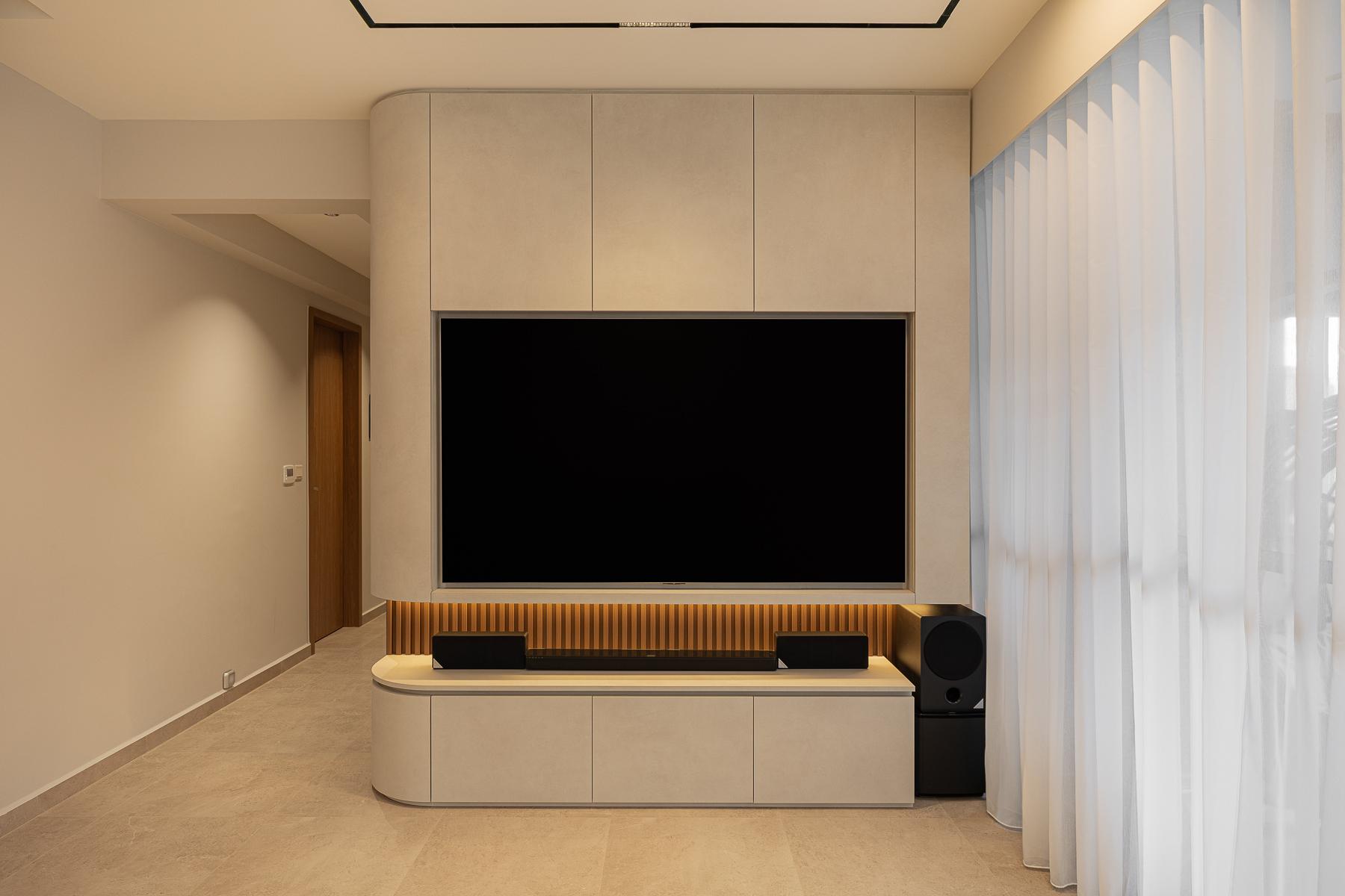 Modern Living Room with TV and Storage Cabinets