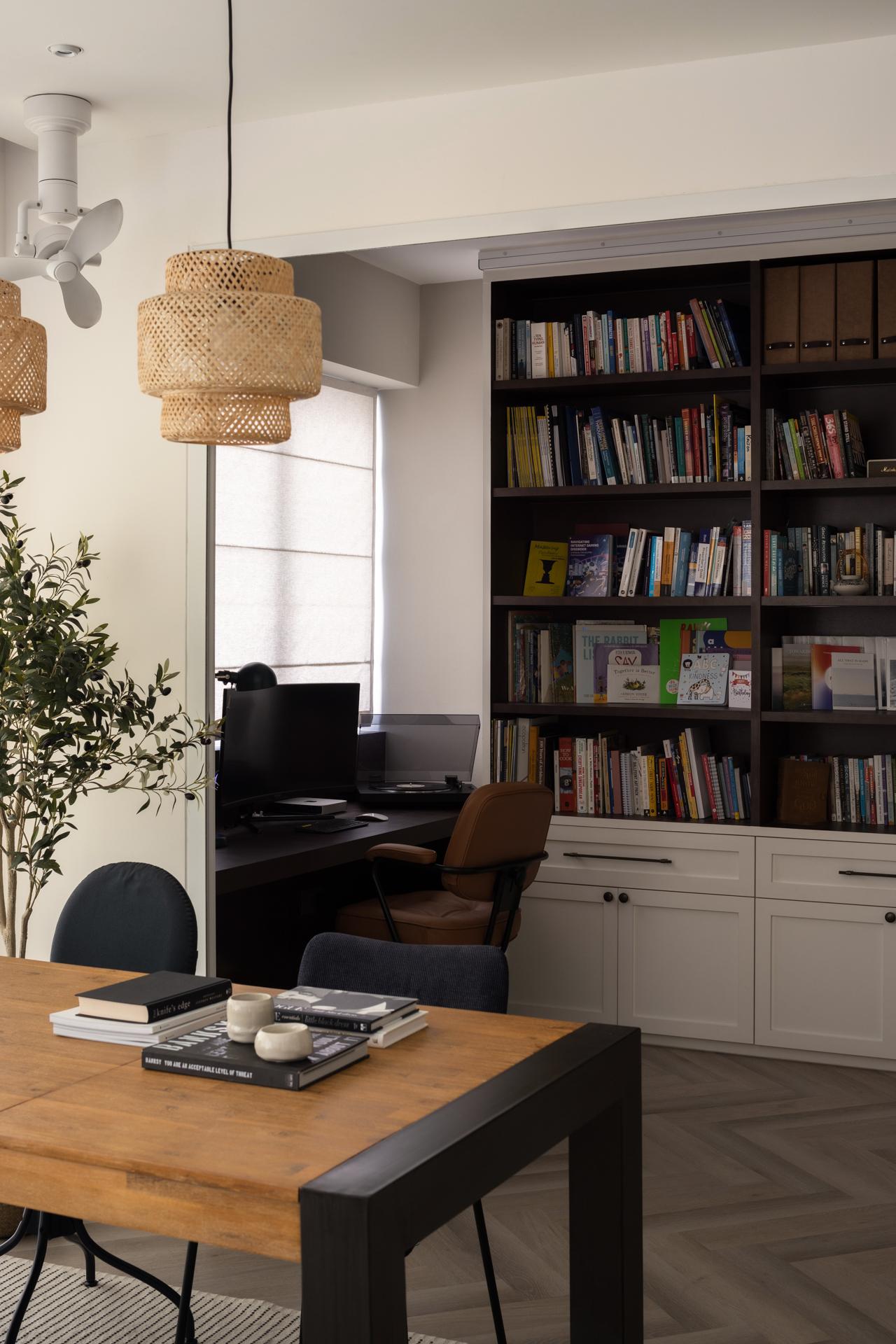 Modern Study with Bookshelf and Bookcases
