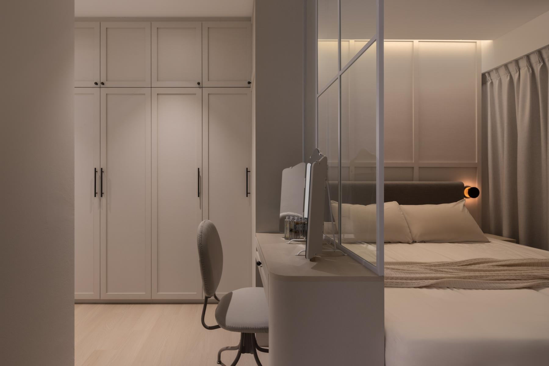 Modern Bedroom with Cove Lighting and Wardrobe