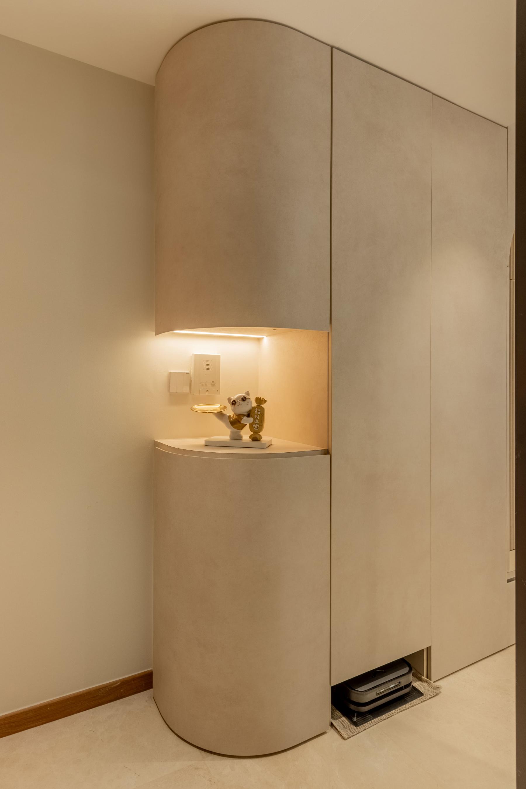 Modern Entryway with Storage Cabinets and Display Cabinets
