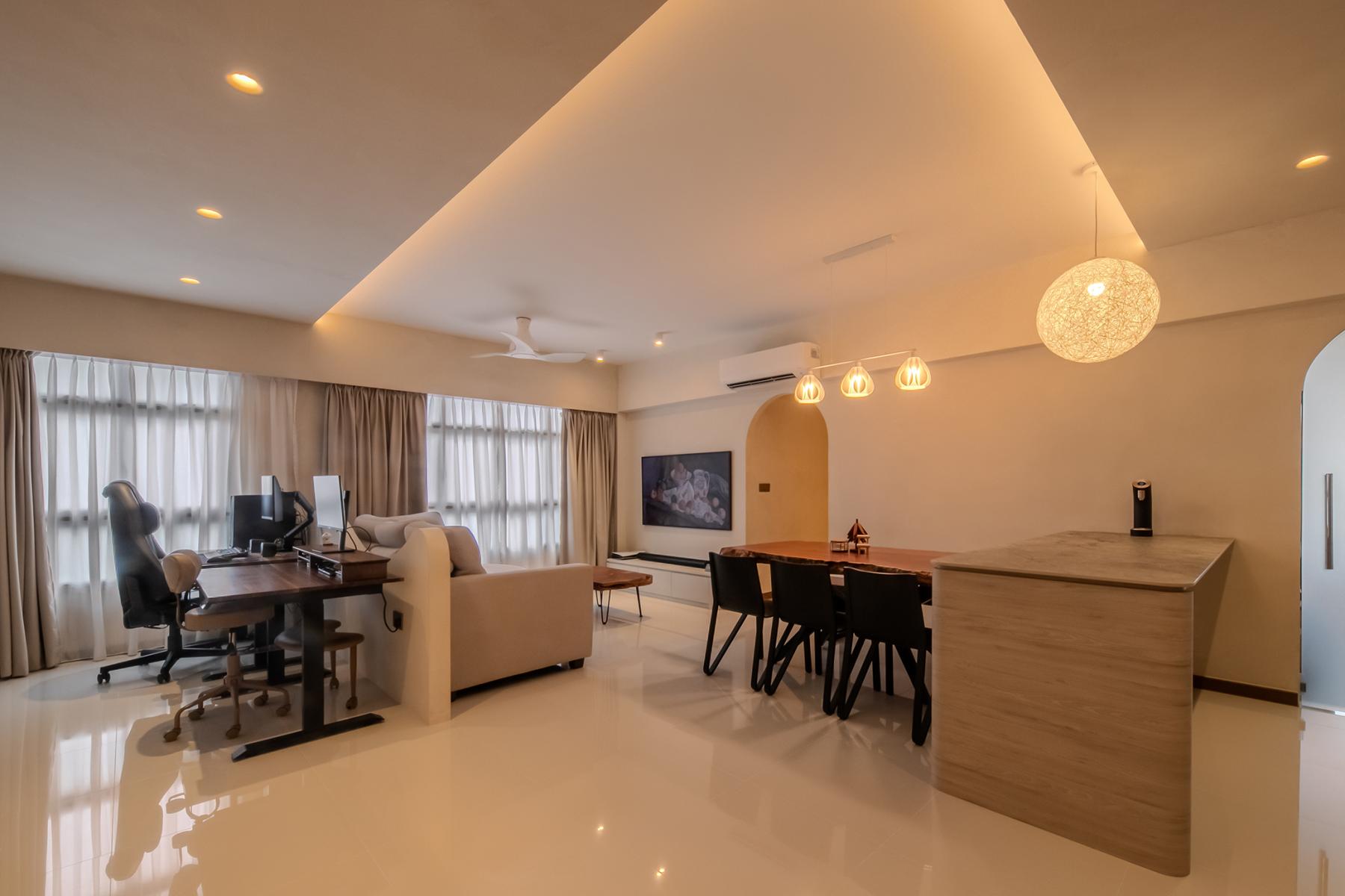 Scandinavian Living Room with TV Console and Sofa