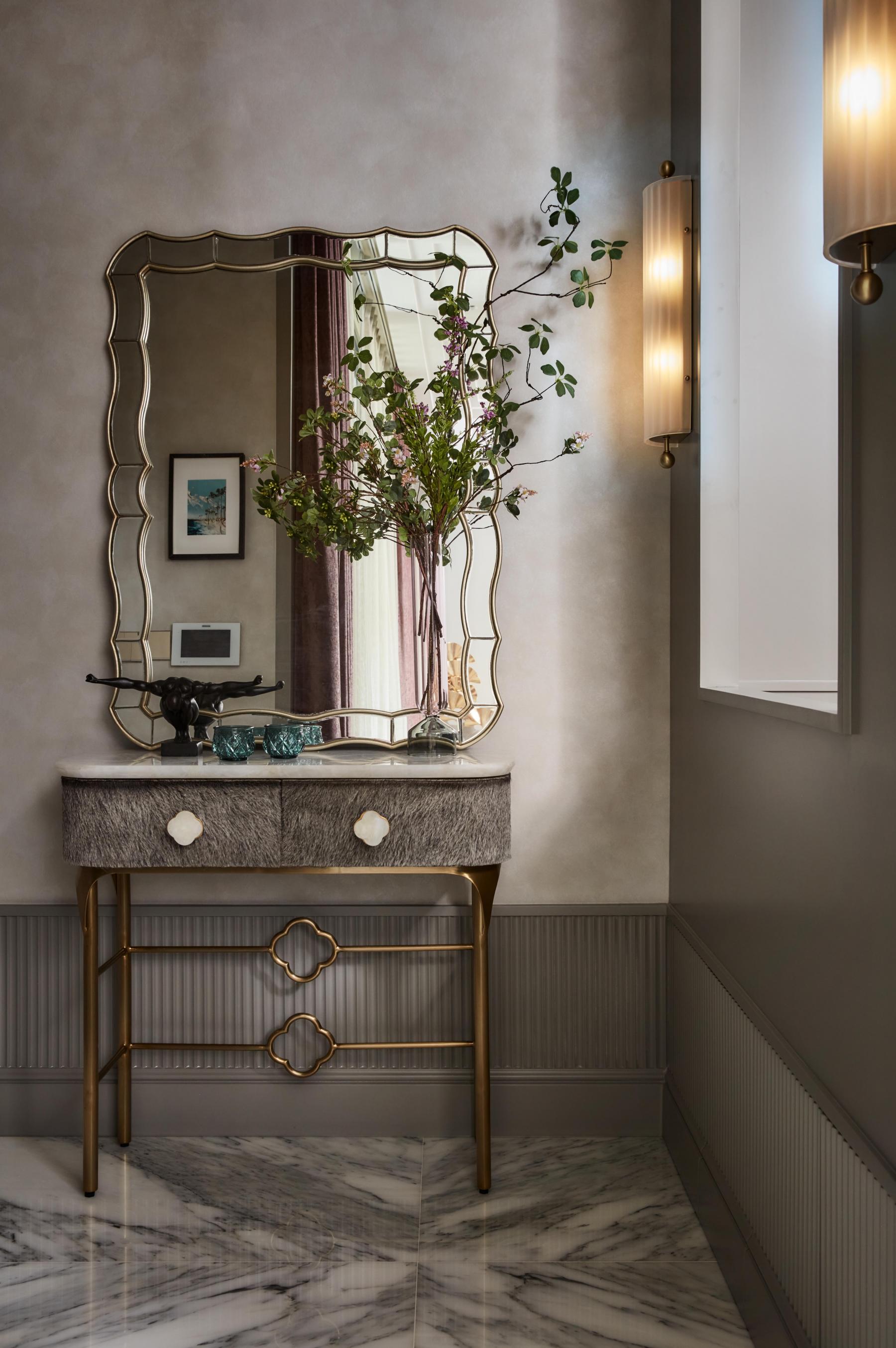 Modern Foyer with Artwork and Console Table